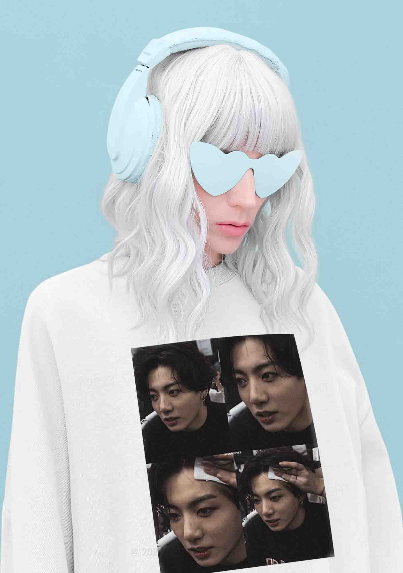 Jung Kook Photos Y2K Sweatshirt Cherrykitten - Image 2