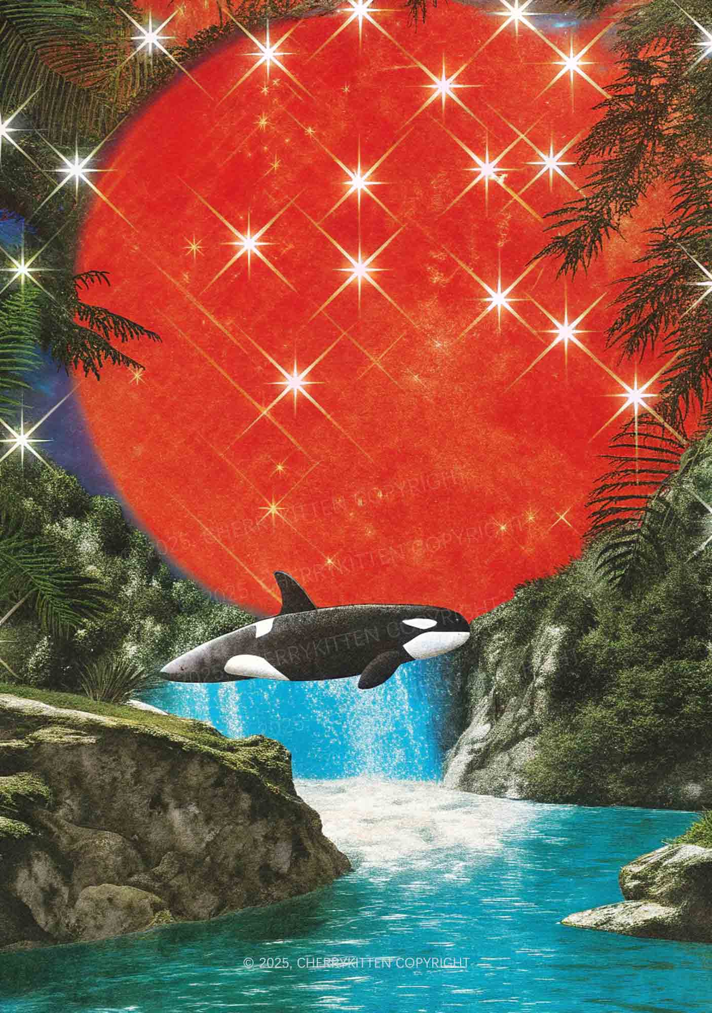 Jungle Orca Y2K Print Midi Skirt Cherrykitten - Image 2