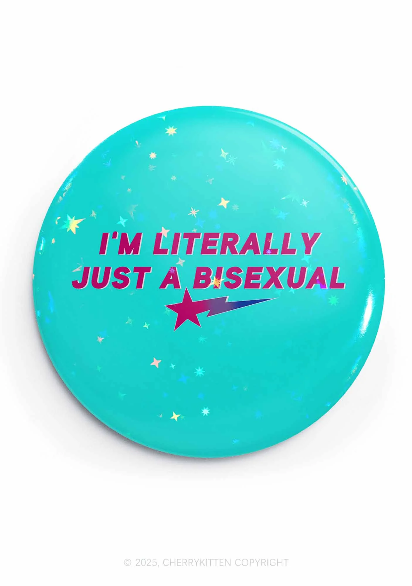 Just A Bisexual Pride 1Pc Y2K Pin Badge Cherrykitten - Image 3