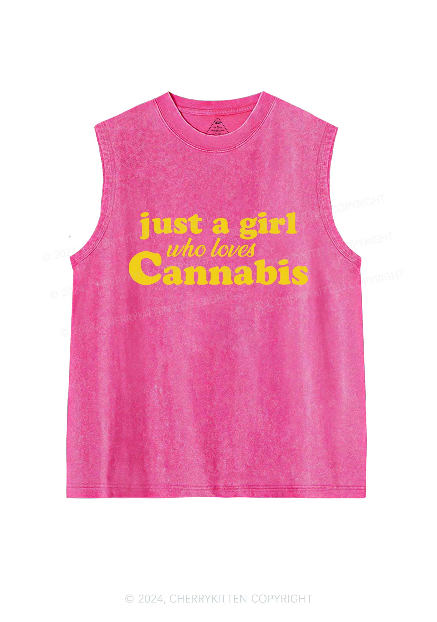 Just A Girl Y2K Washed Tank Cherrykitten - Image 3