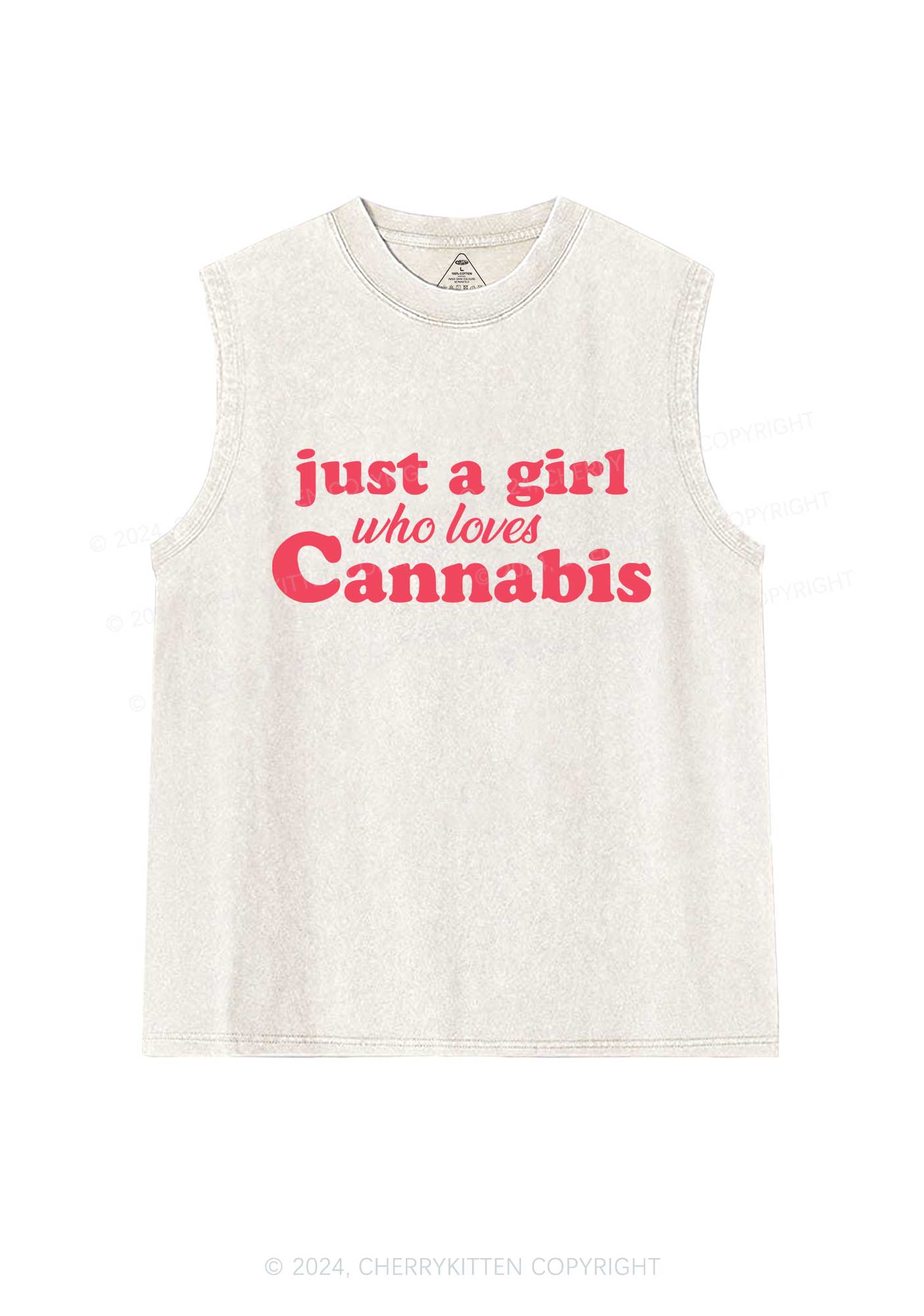 Just A Girl Y2K Washed Tank Cherrykitten - Image 4