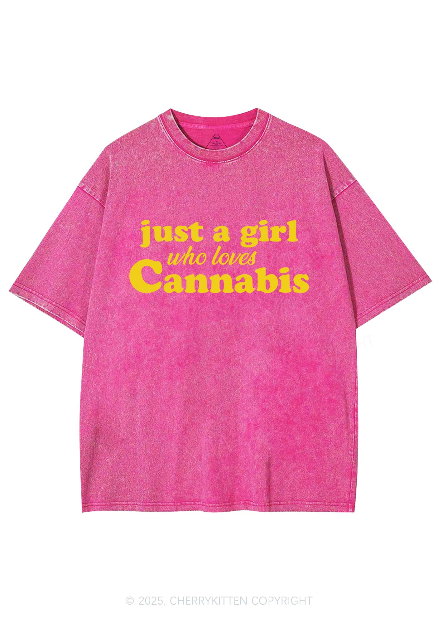 Just A Girl Y2K Washed Tee Cherrykitten - Image 3
