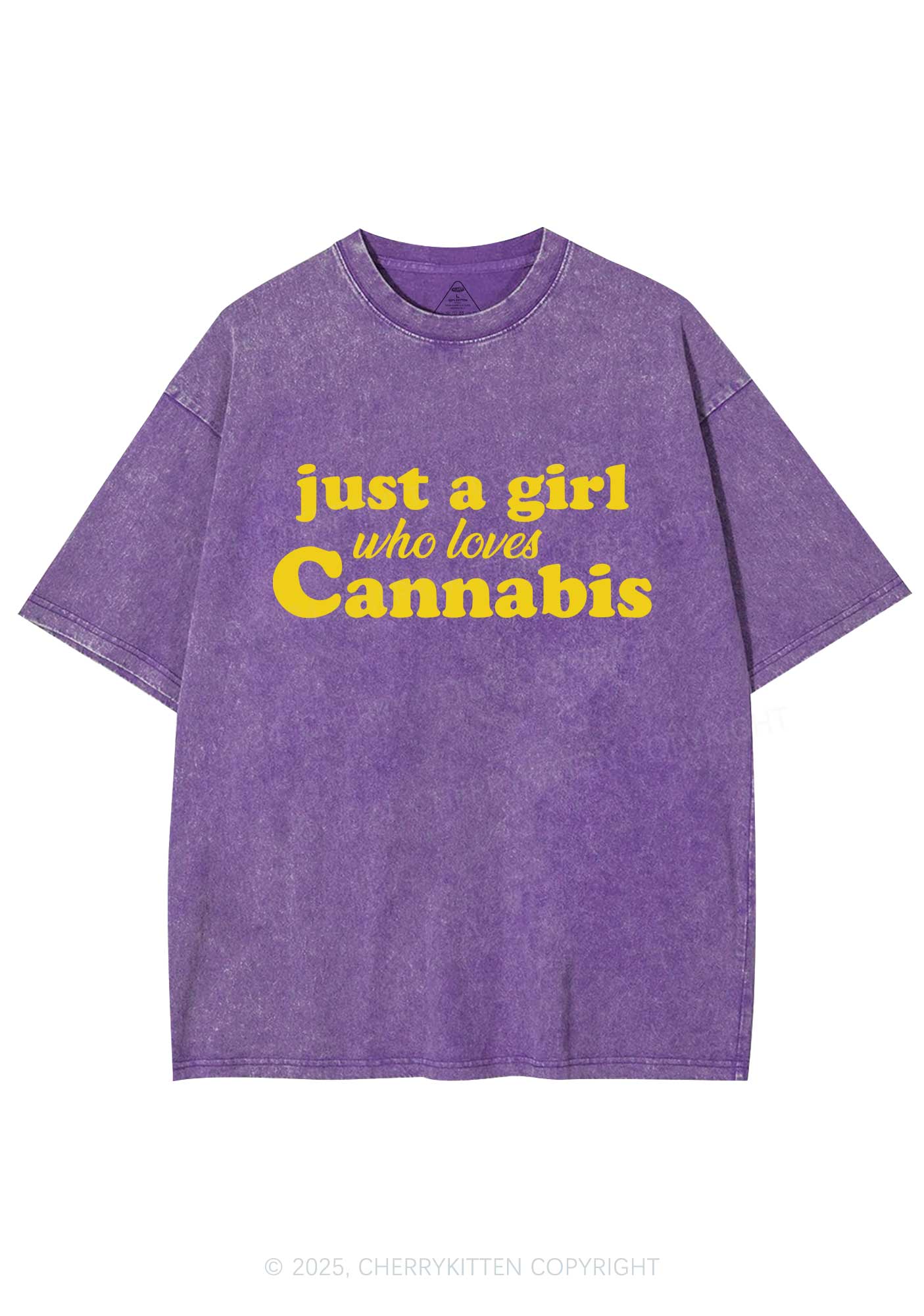Just A Girl Y2K Washed Tee Cherrykitten - Image 4