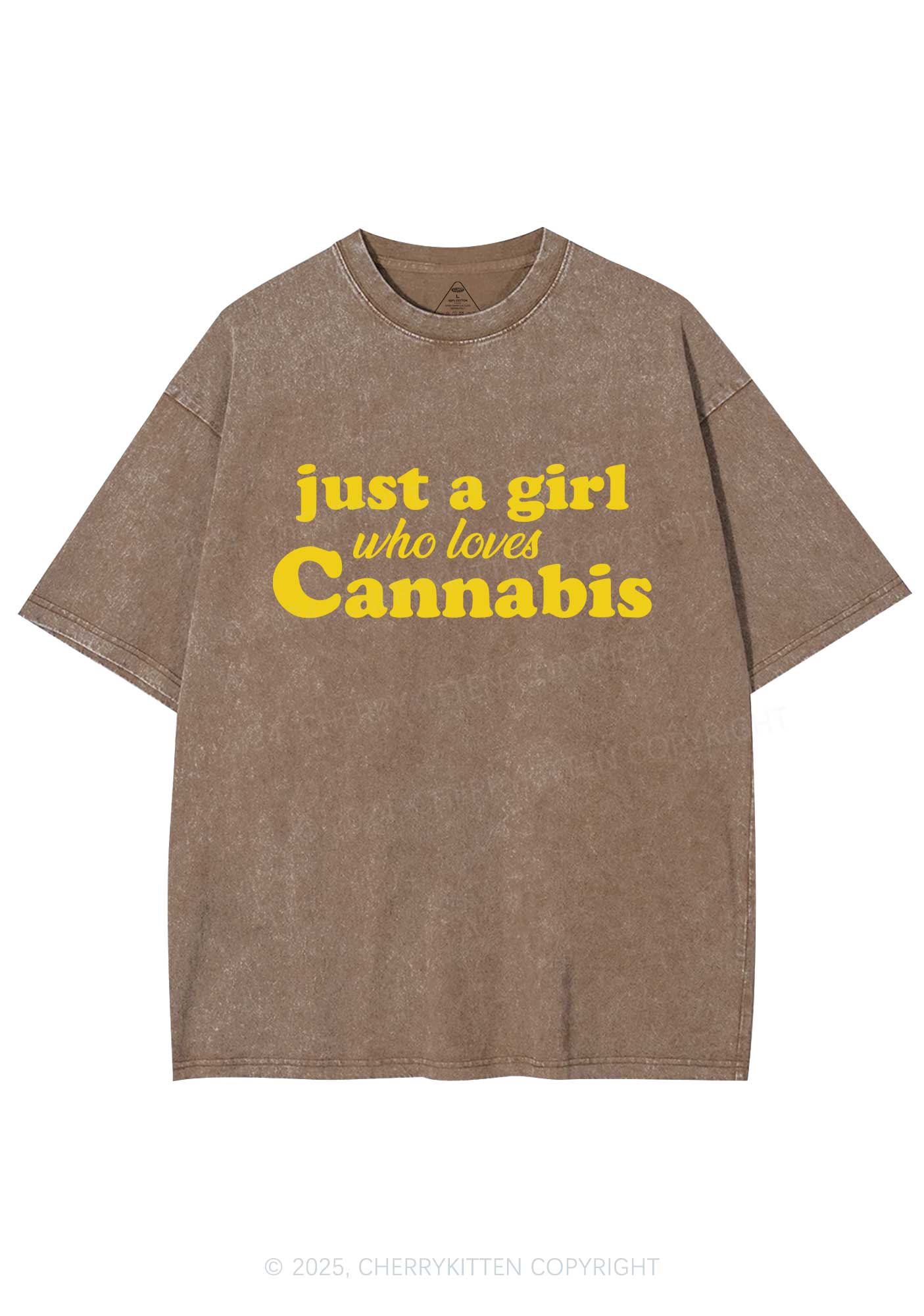 Just A Girl Y2K Washed Tee Cherrykitten - Image 6