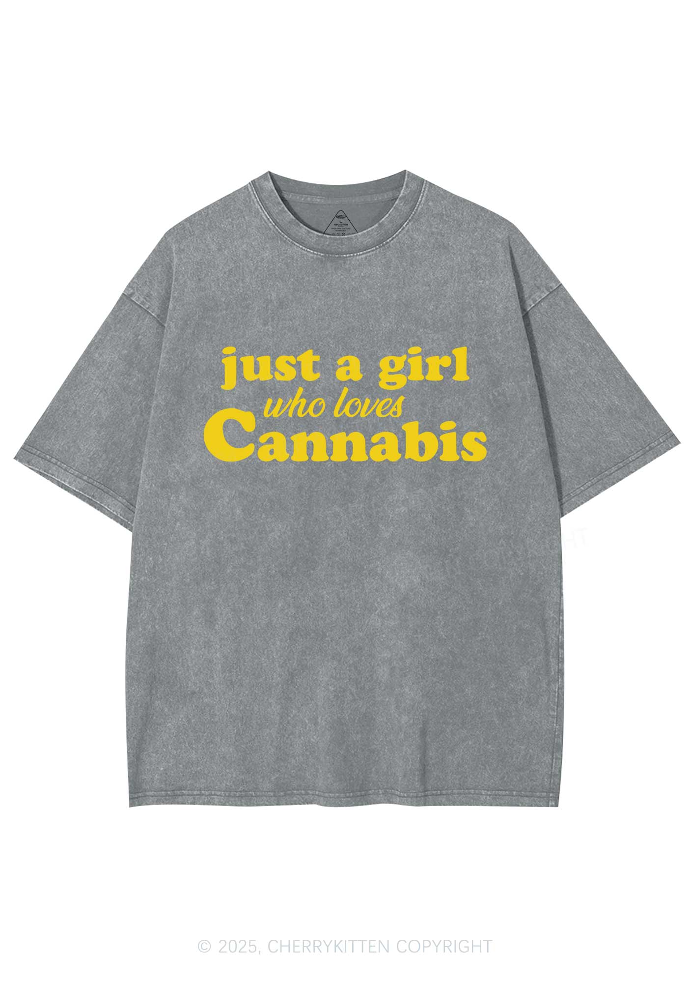 Just A Girl Y2K Washed Tee Cherrykitten - Image 7