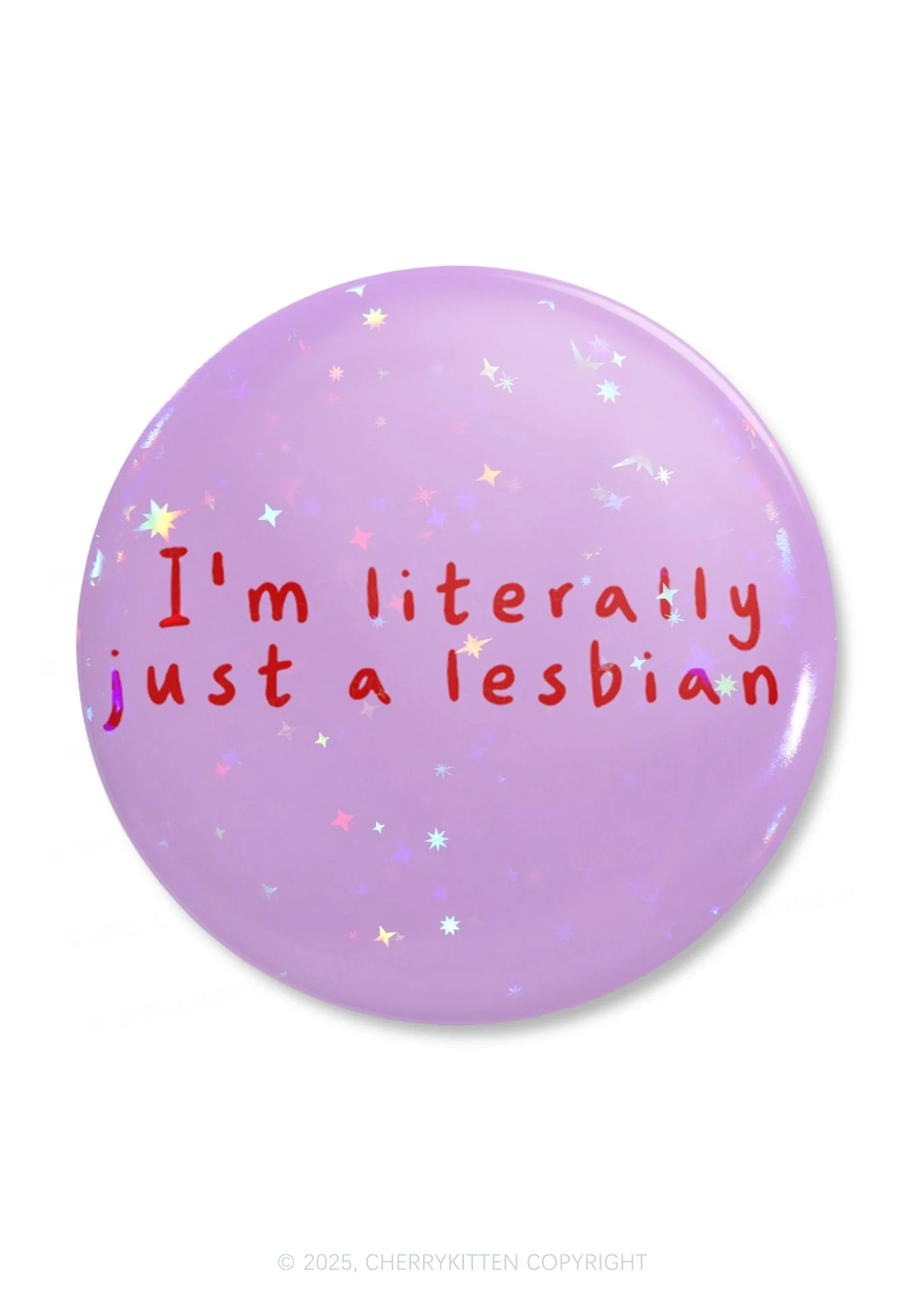 Just A Lesbian Pride 1Pc Y2K Pin Badge Cherrykitten - Image 3