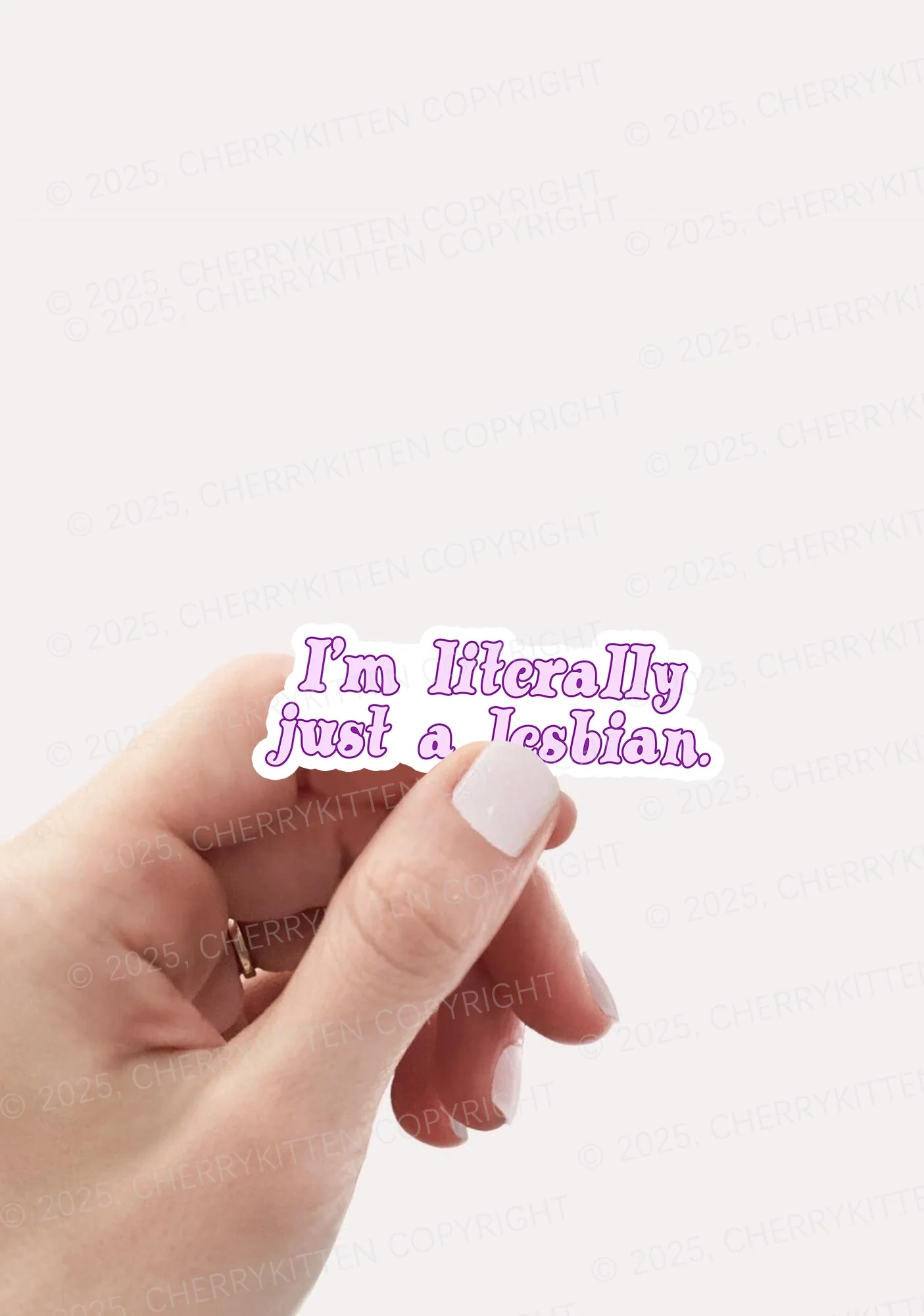 Just A Lesbian Pride 1Pc Y2K Sticker Cherrykitten - Image 2