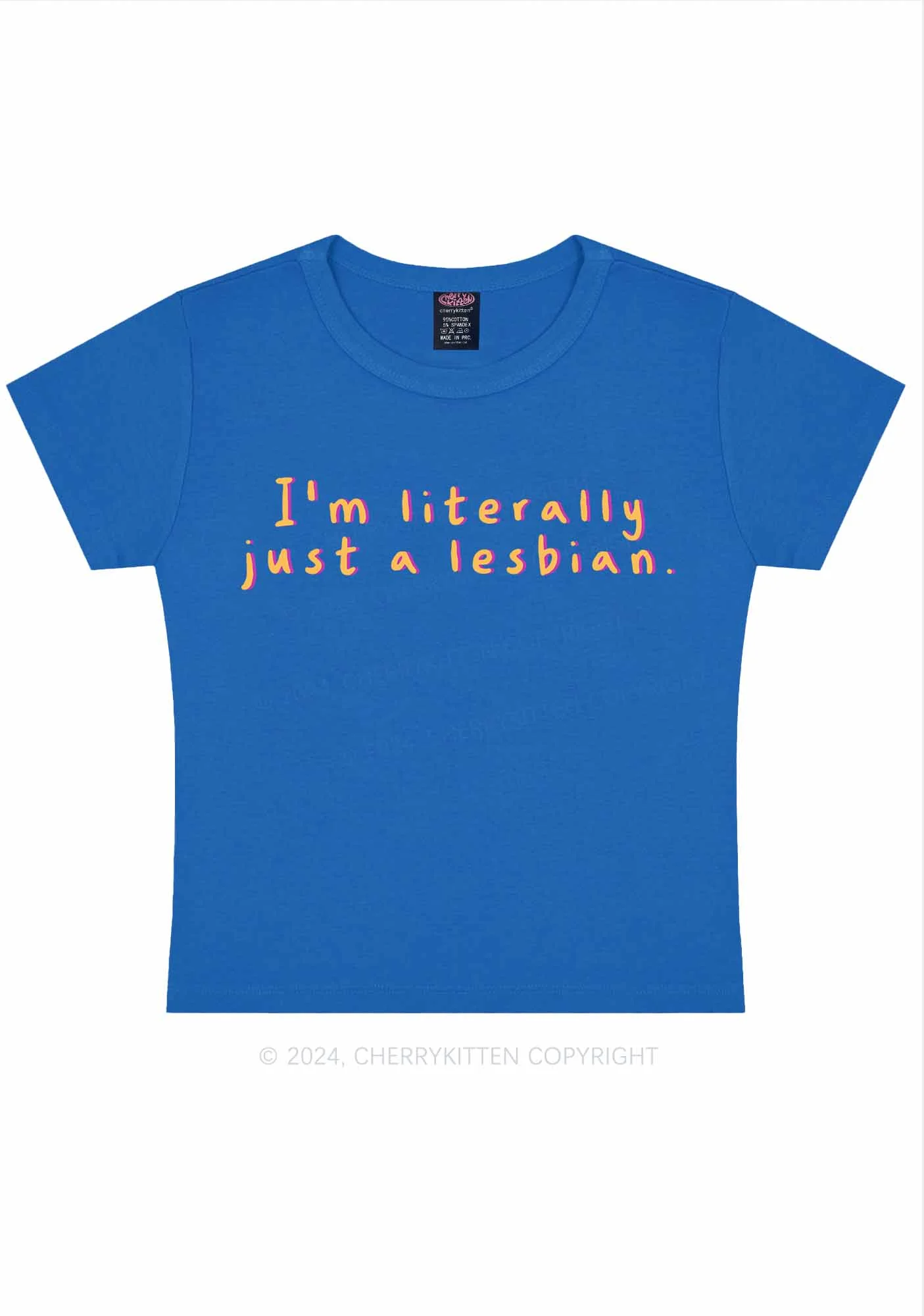 Just A Lesbian Y2K Baby Tee Cherrykitten - Image 10