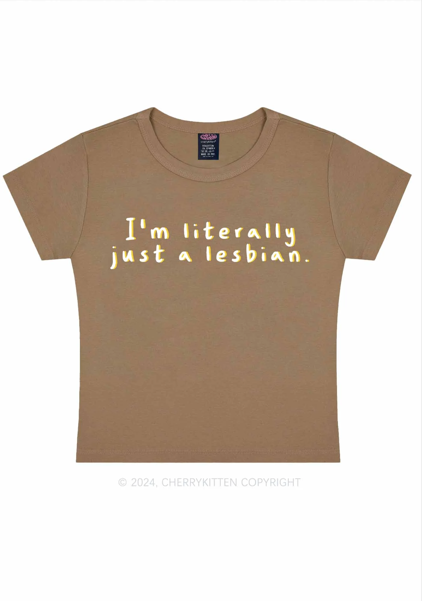 Just A Lesbian Y2K Baby Tee Cherrykitten - Image 11