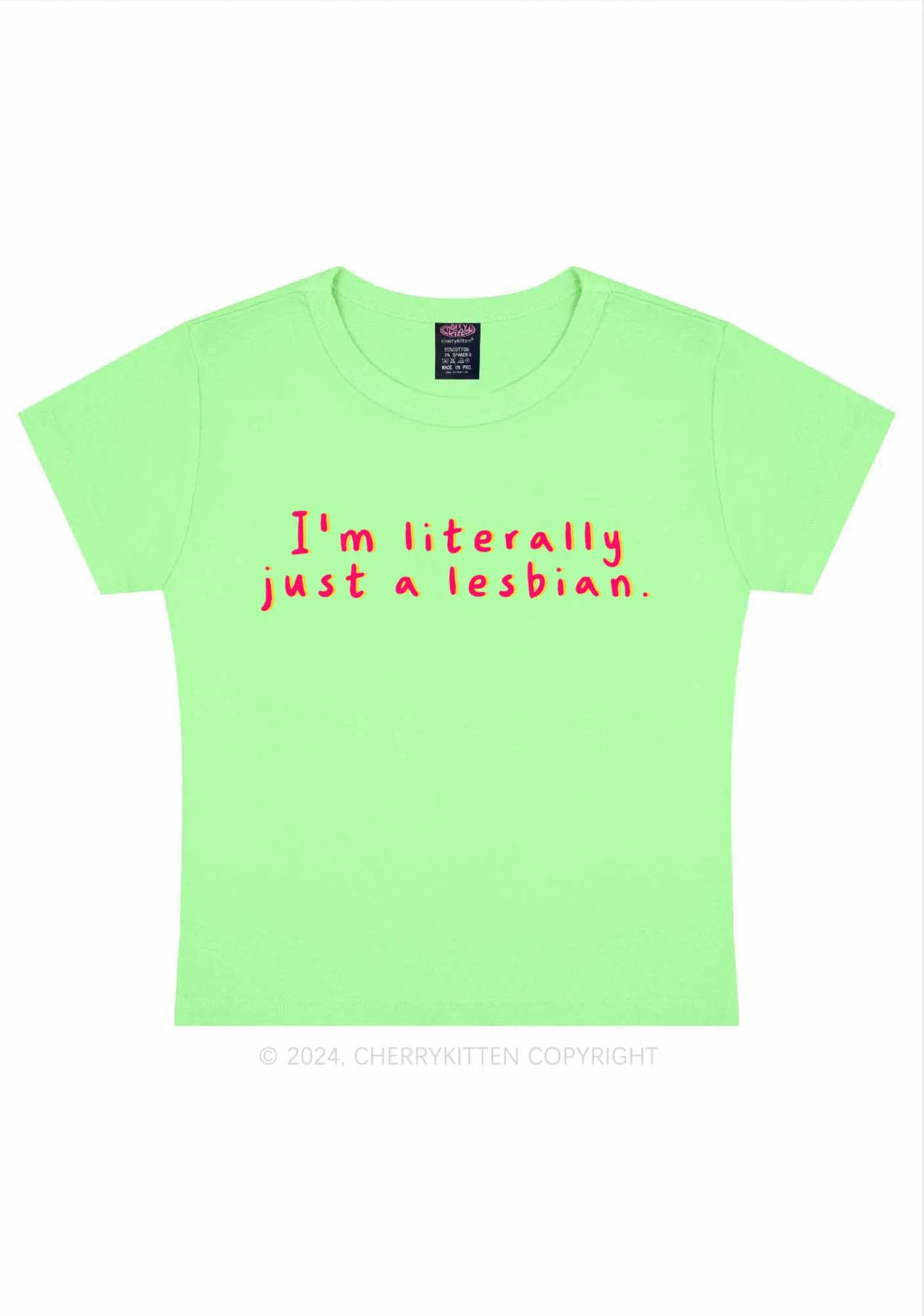 Just A Lesbian Y2K Baby Tee Cherrykitten - Image 12