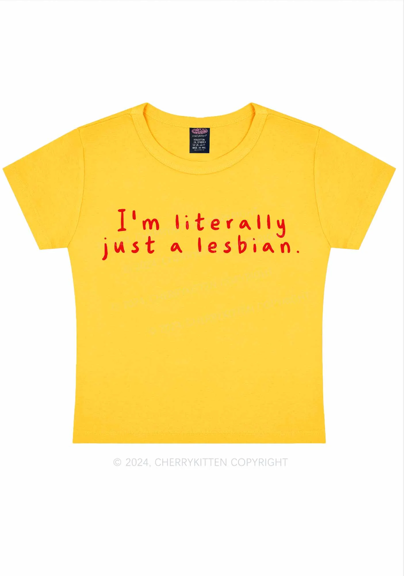 Just A Lesbian Y2K Baby Tee Cherrykitten - Image 7