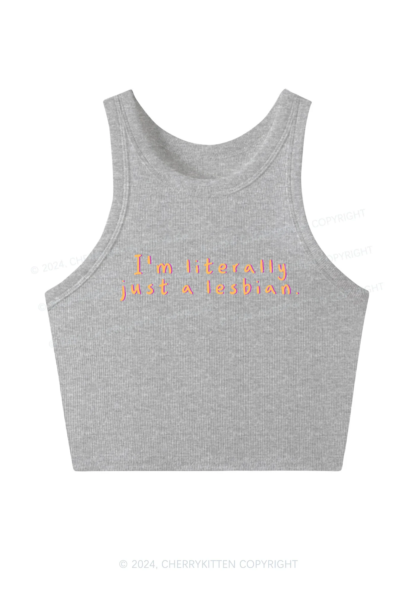 Just A Lesbian Y2K Crop Tank Top Cherrykitten - Image 4