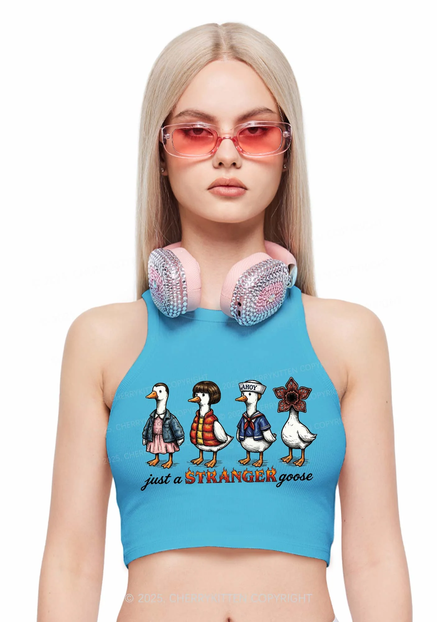 Just A Stranger Goose Y2K Crop Tank Top Cherrykitten - Image 2