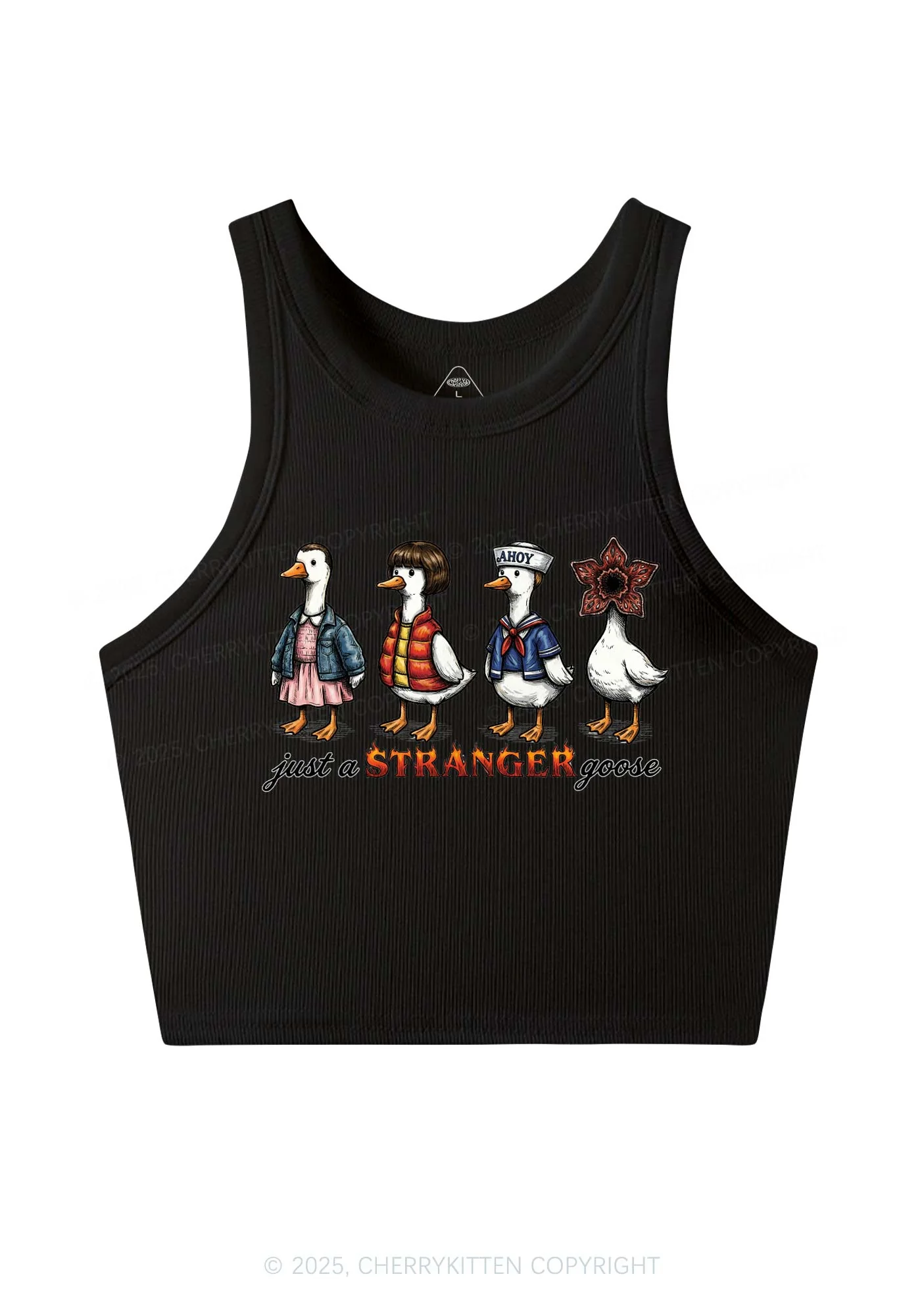 Just A Stranger Goose Y2K Crop Tank Top Cherrykitten - Image 5