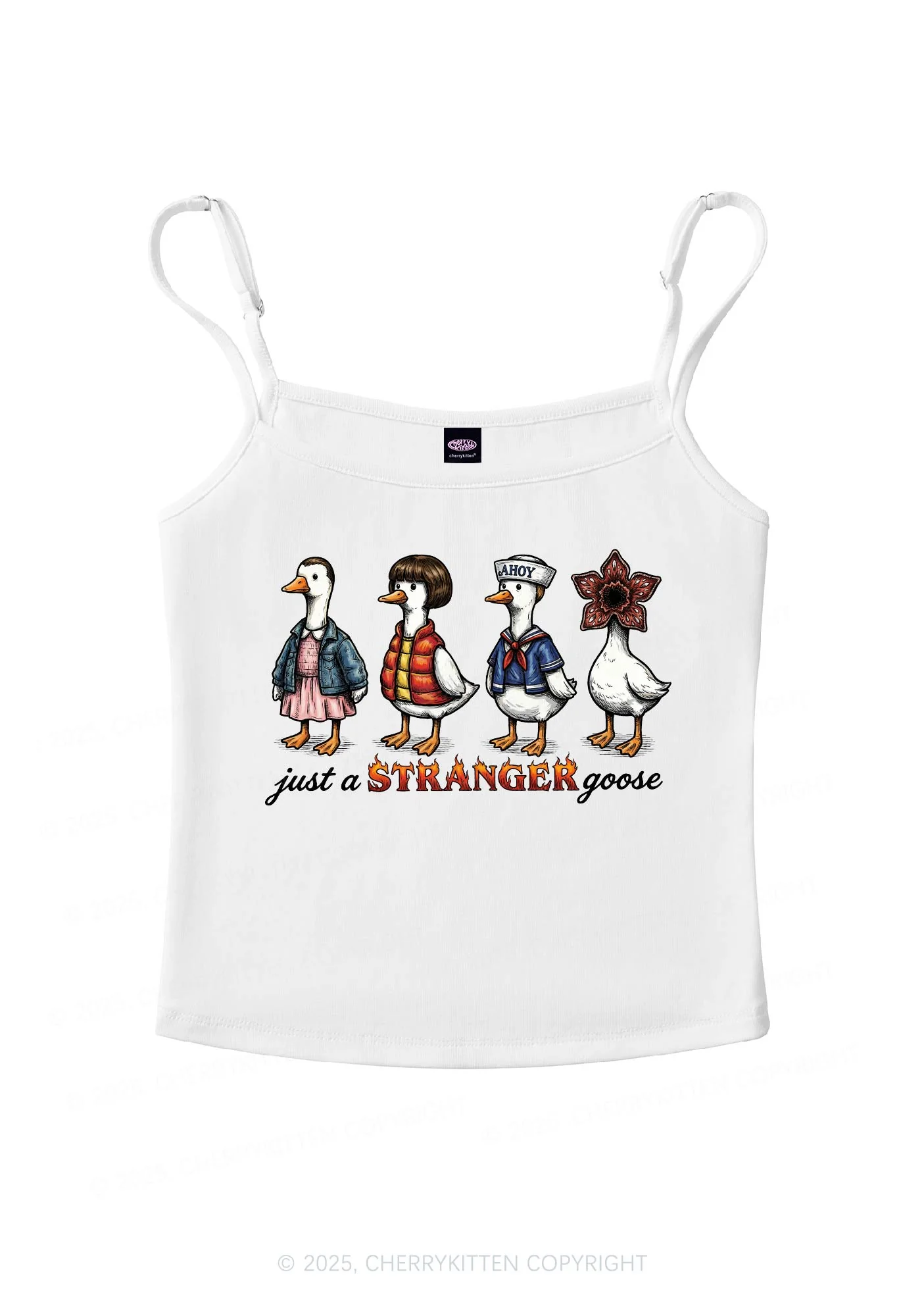 Just A Stranger Goose Y2K Spaghetti Strap Cami Cherrykitten - Image 3
