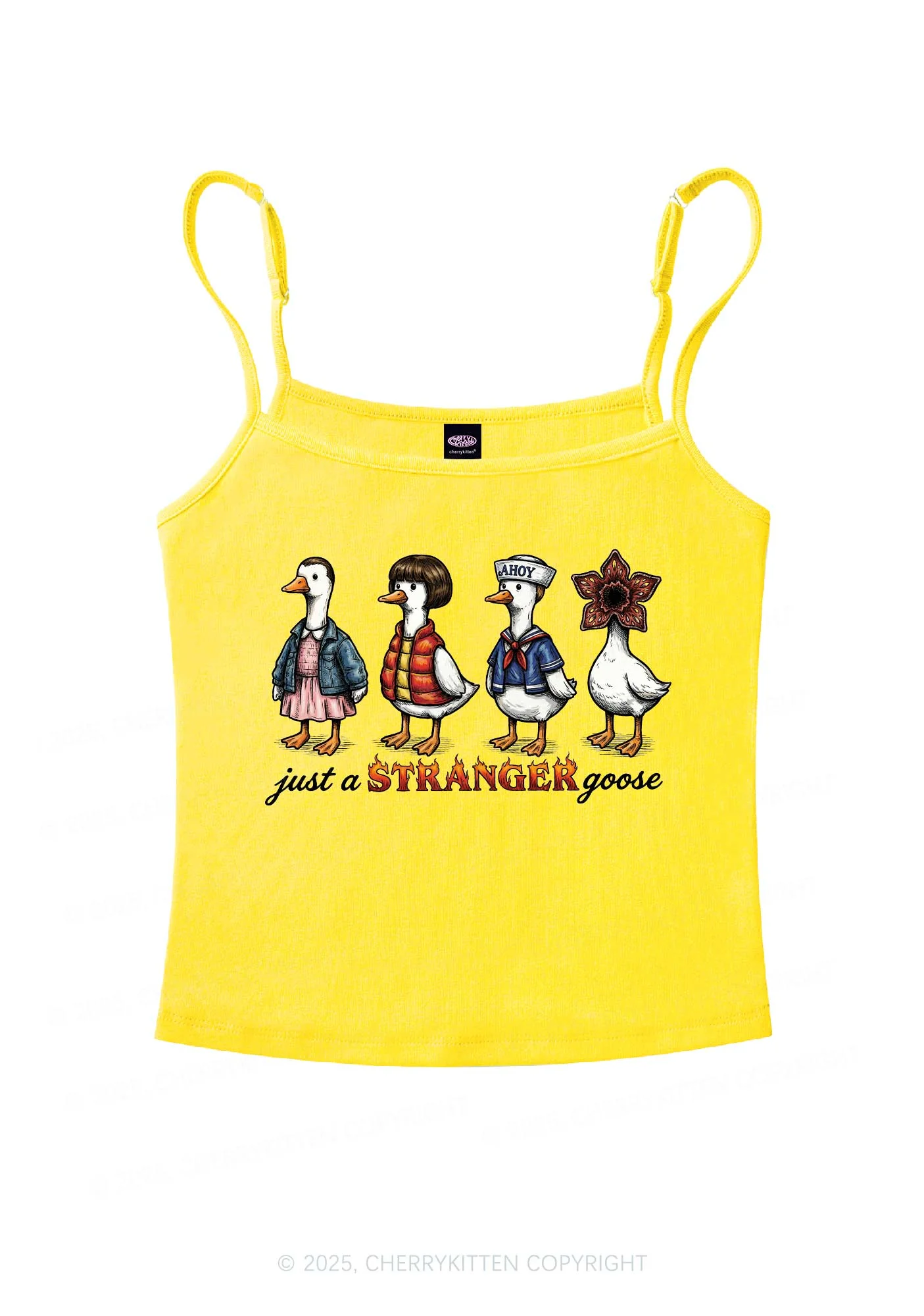 Just A Stranger Goose Y2K Spaghetti Strap Cami Cherrykitten - Image 4