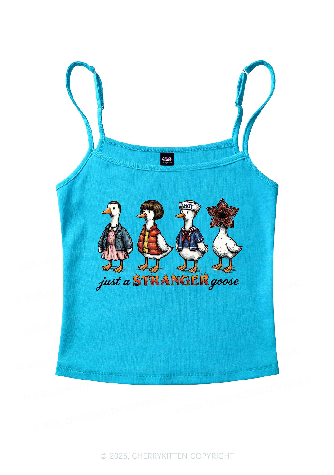 Just A Stranger Goose Y2K Spaghetti Strap Cami Cherrykitten - Image 5