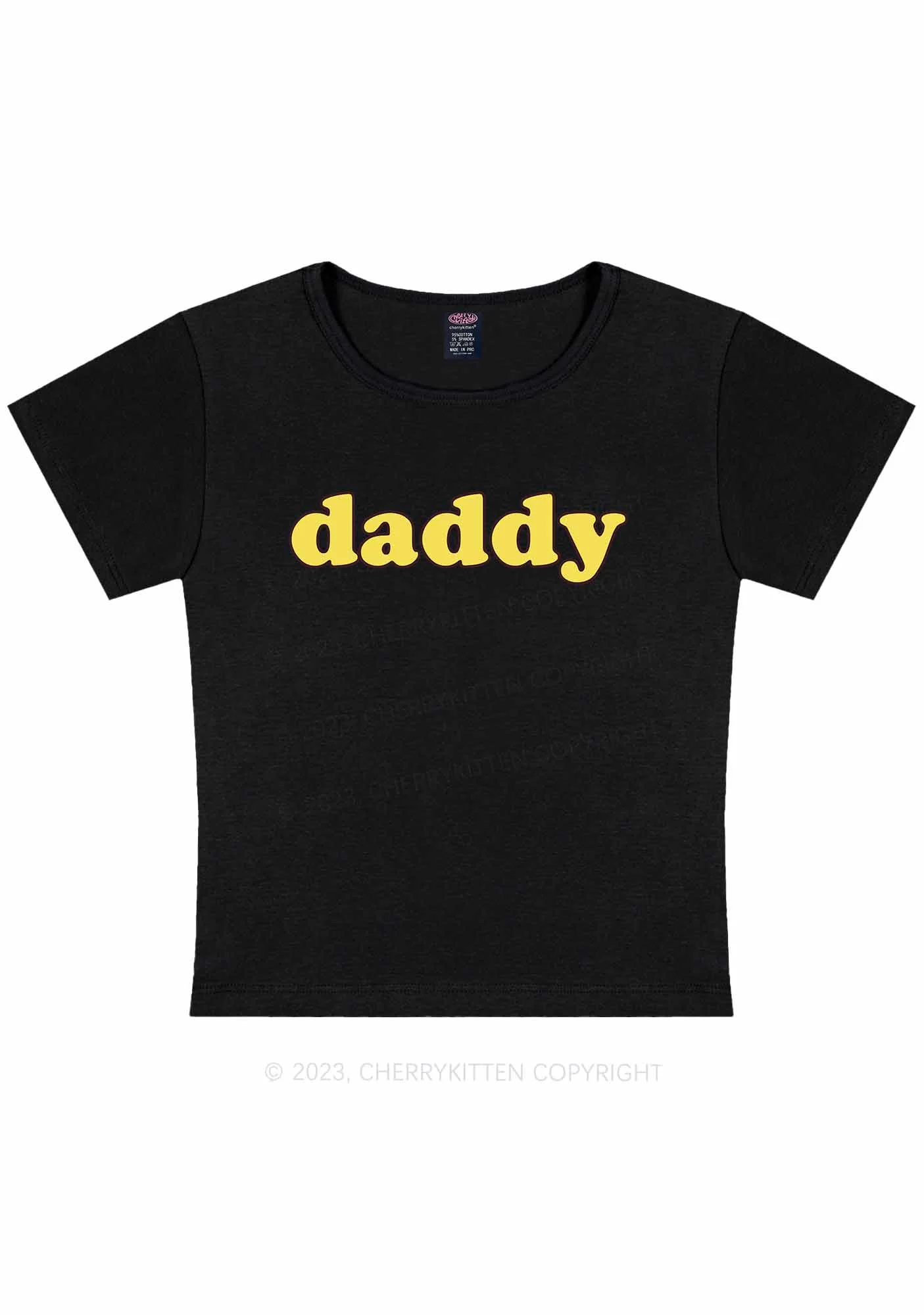 Just Daddy Y2K Baby Tee Cherrykitten - Image 3