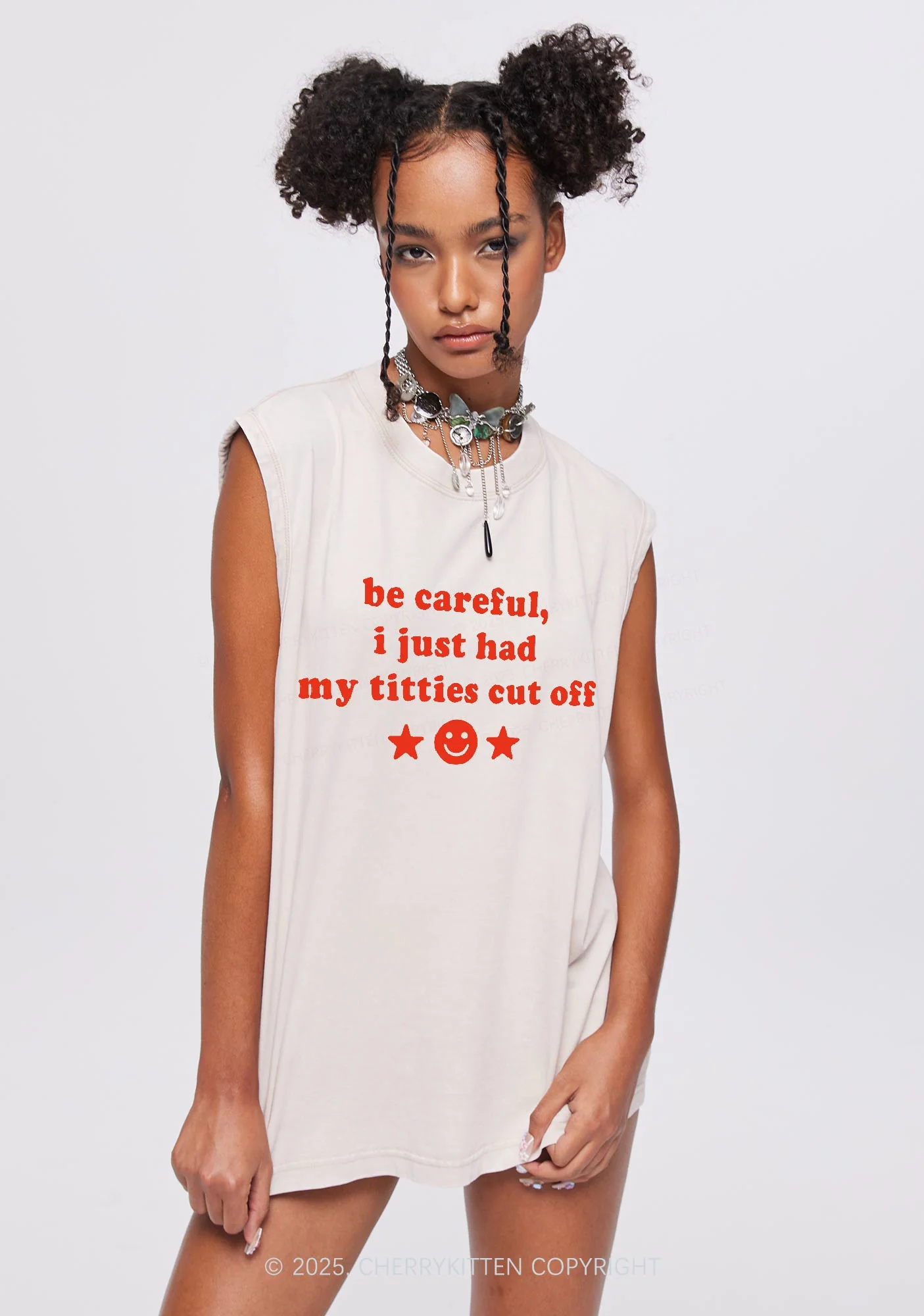 Just Had Txtties Cut Off Pride Y2K Washed Muscle Tank Cherrykitten - Image 2