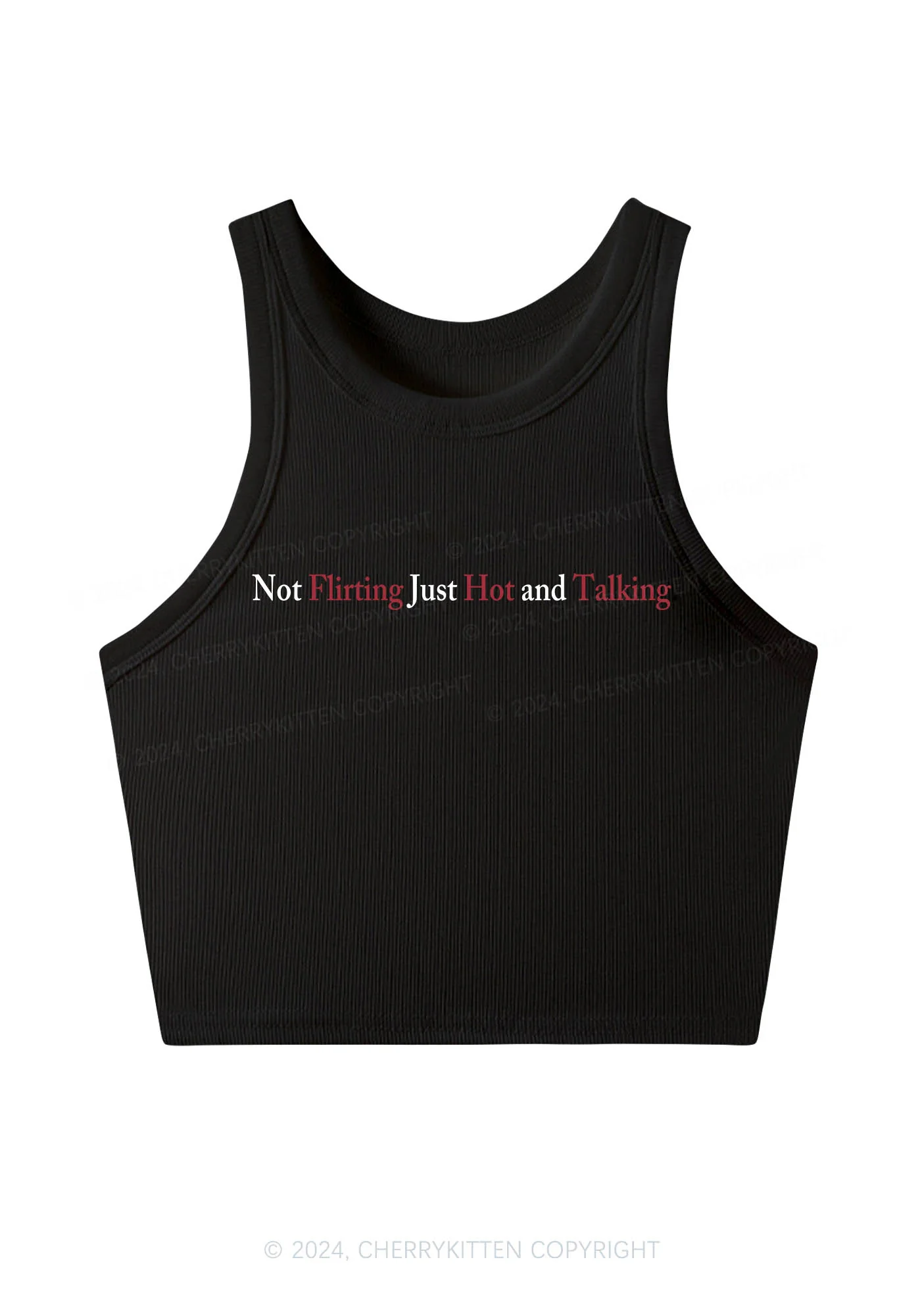 Just Hot And Talking Y2K Crop Tank Top Cherrykitten - Image 2