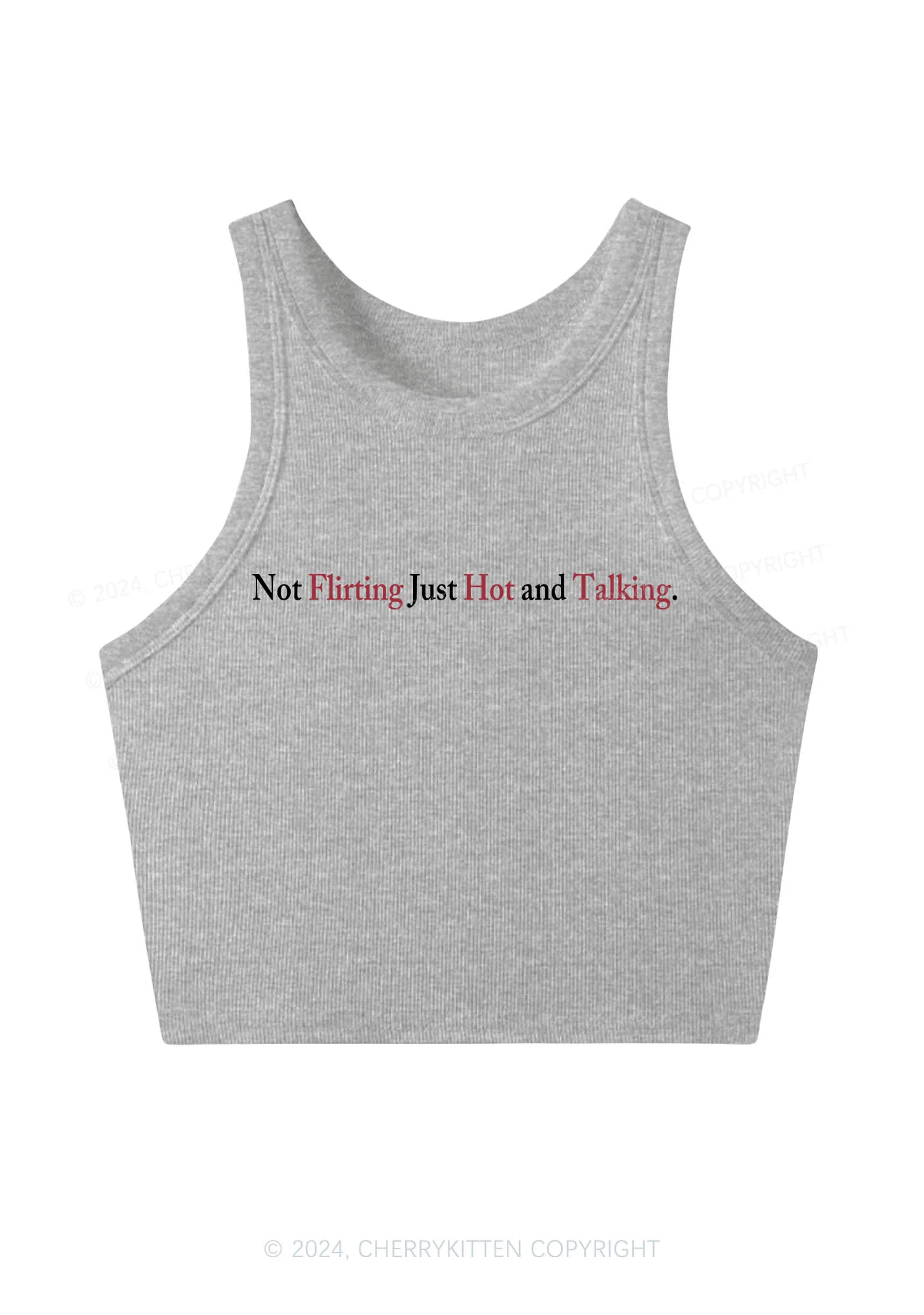 Just Hot And Talking Y2K Crop Tank Top Cherrykitten - Image 3