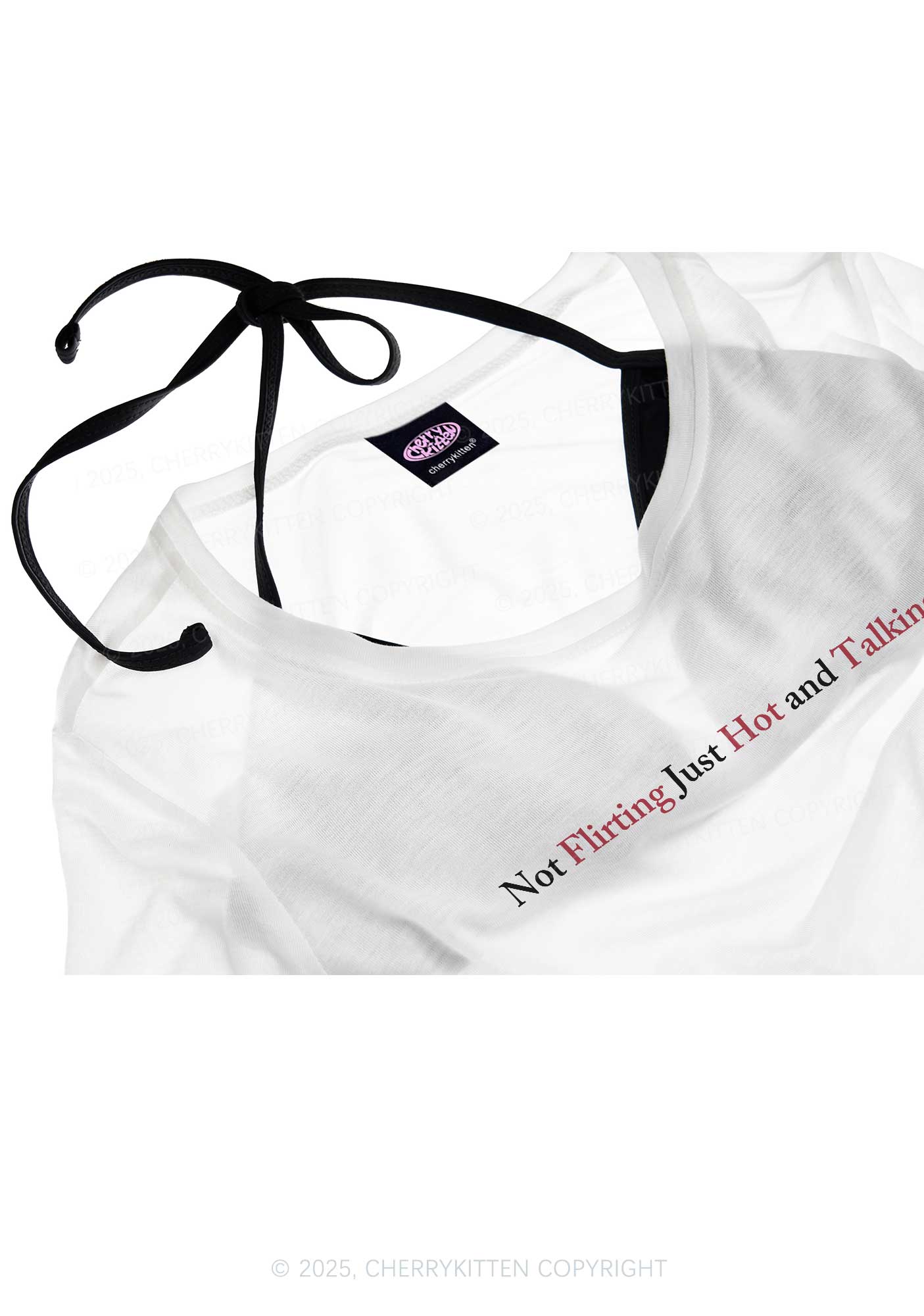 Just Hot And Talking Y2K Sheer Crop Tee Cherrykitten - Image 4