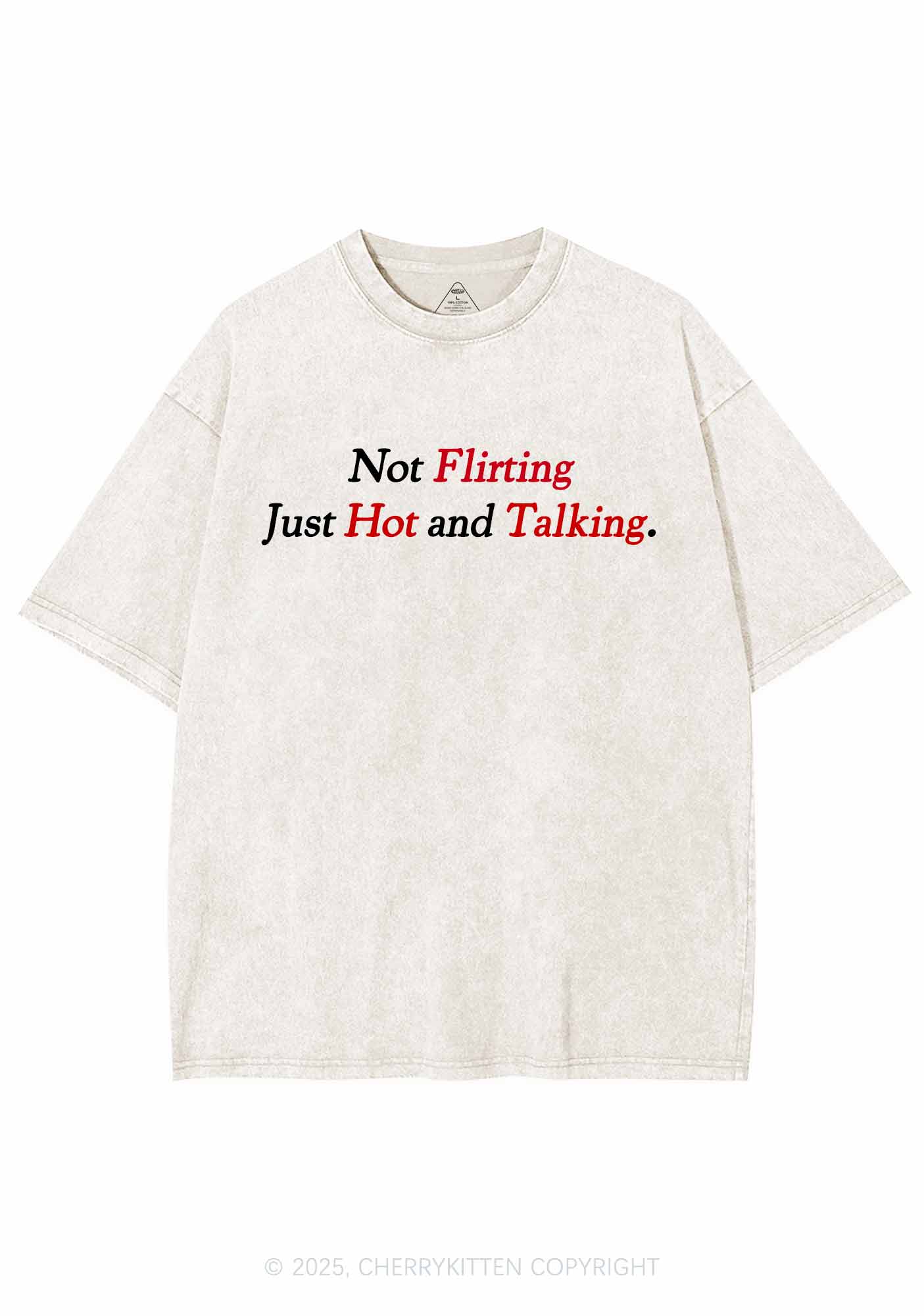 Just Hot And Talking Y2K Washed Tee Cherrykitten - Image 3