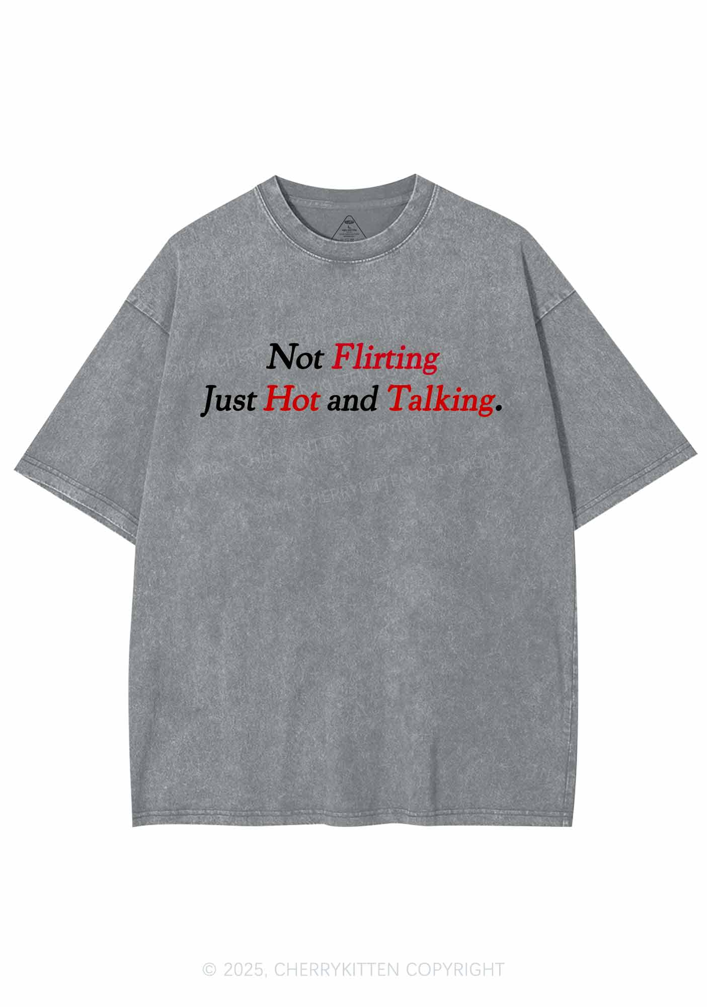 Just Hot And Talking Y2K Washed Tee Cherrykitten - Image 8