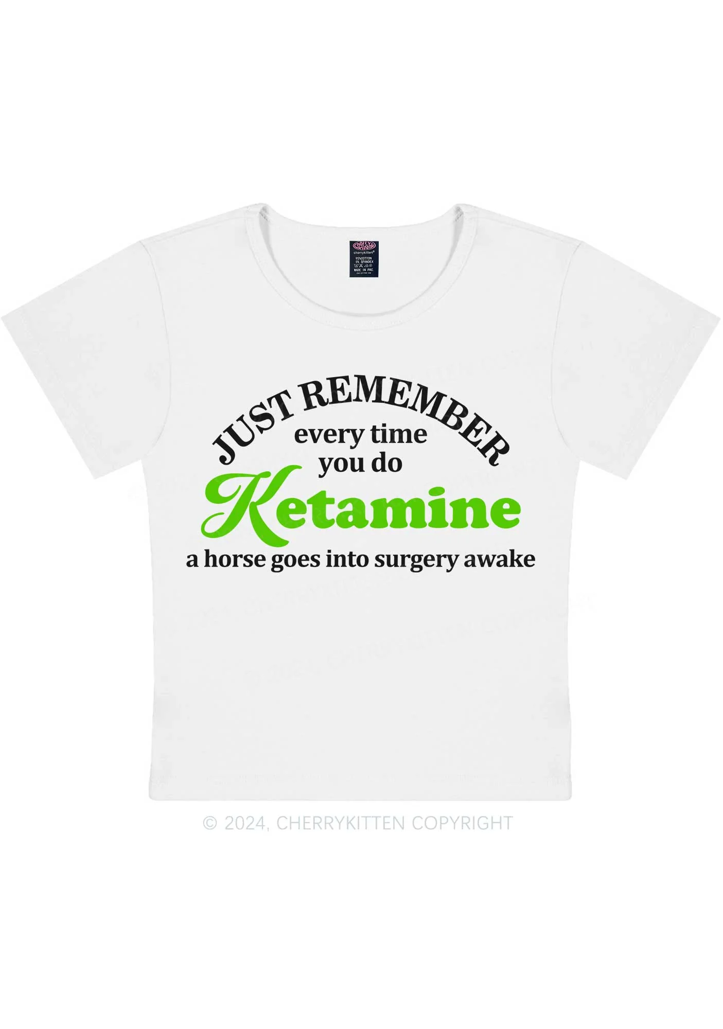 Just Remember K Horse Y2K Baby Tee Cherrykitten - Image 3
