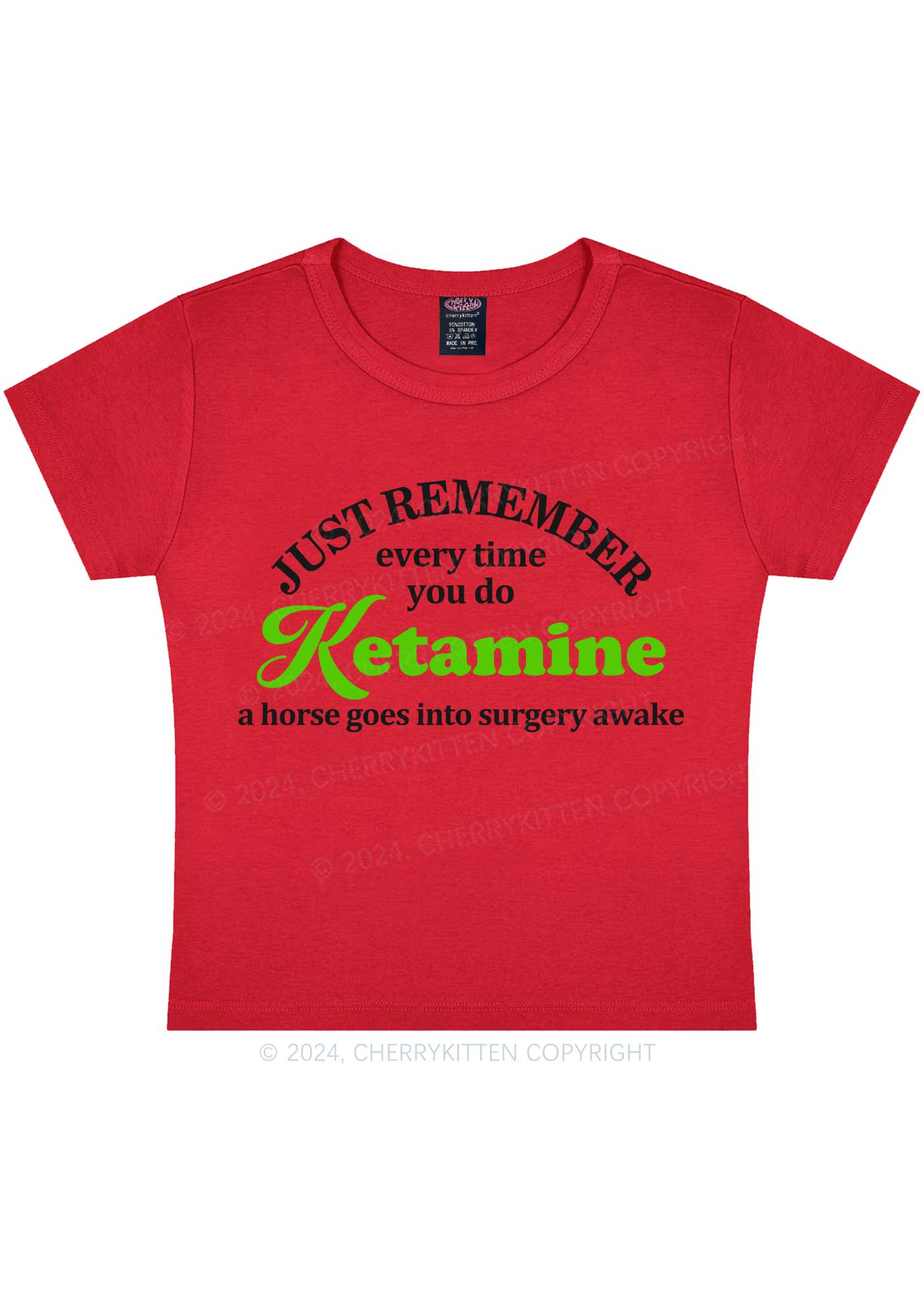 Just Remember K Horse Y2K Baby Tee Cherrykitten - Image 4