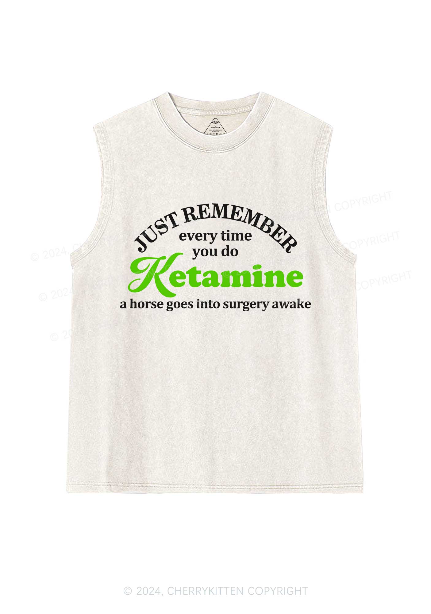 Just Remember K Horse Y2K Washed Tank Cherrykitten - Image 4
