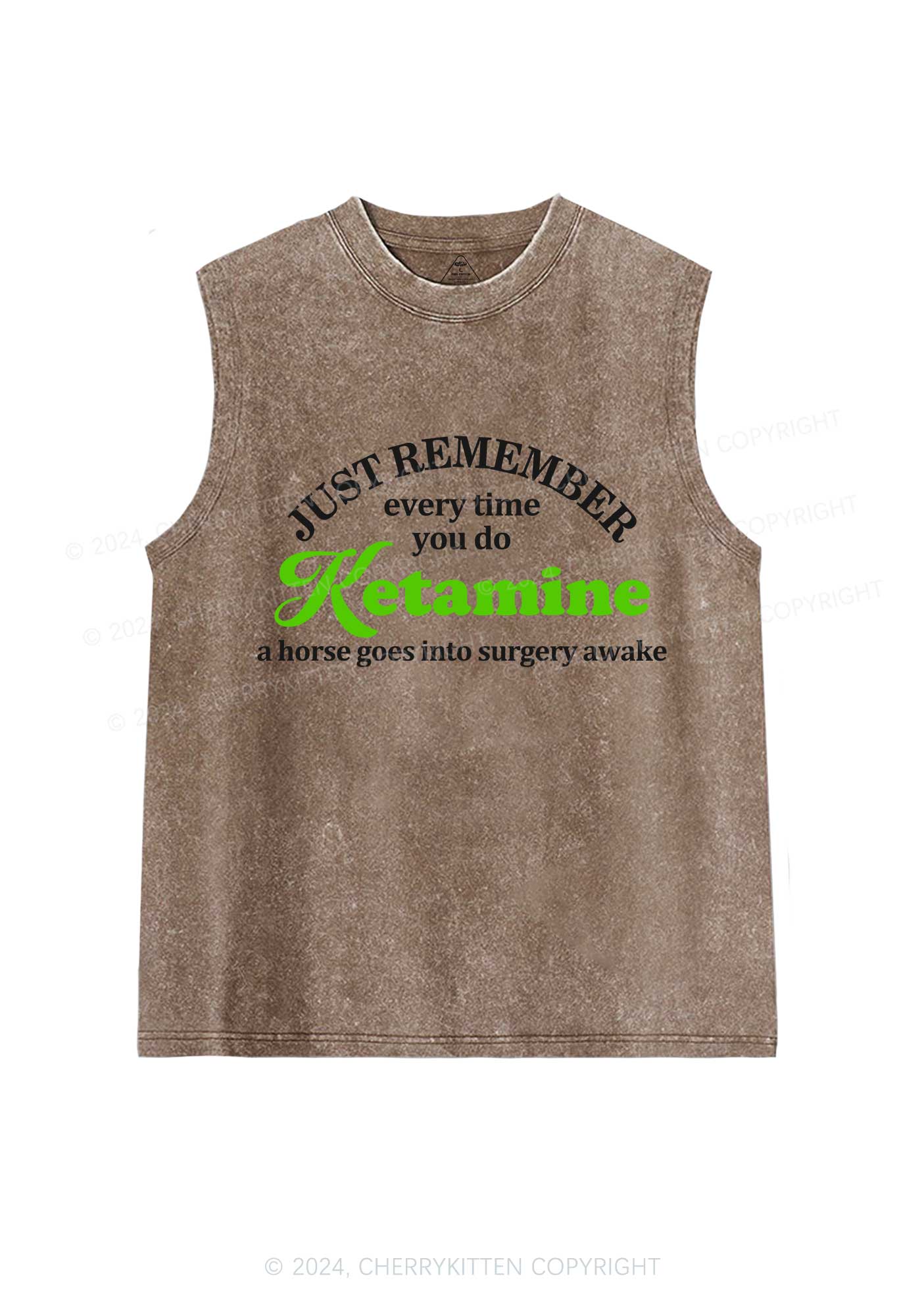Just Remember K Horse Y2K Washed Tank Cherrykitten - Image 6