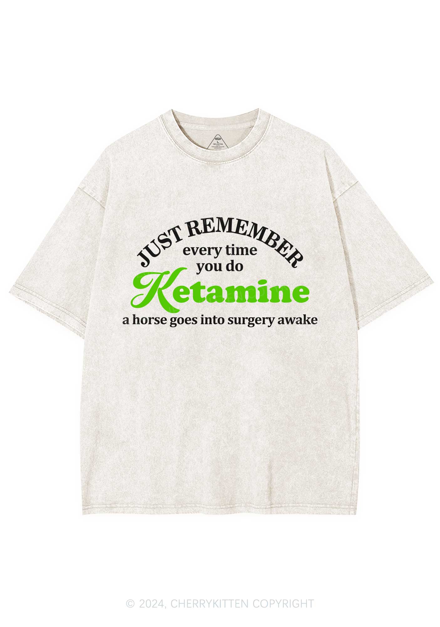 Just Remember K Horse Y2K Washed Tee Cherrykitten - Image 4