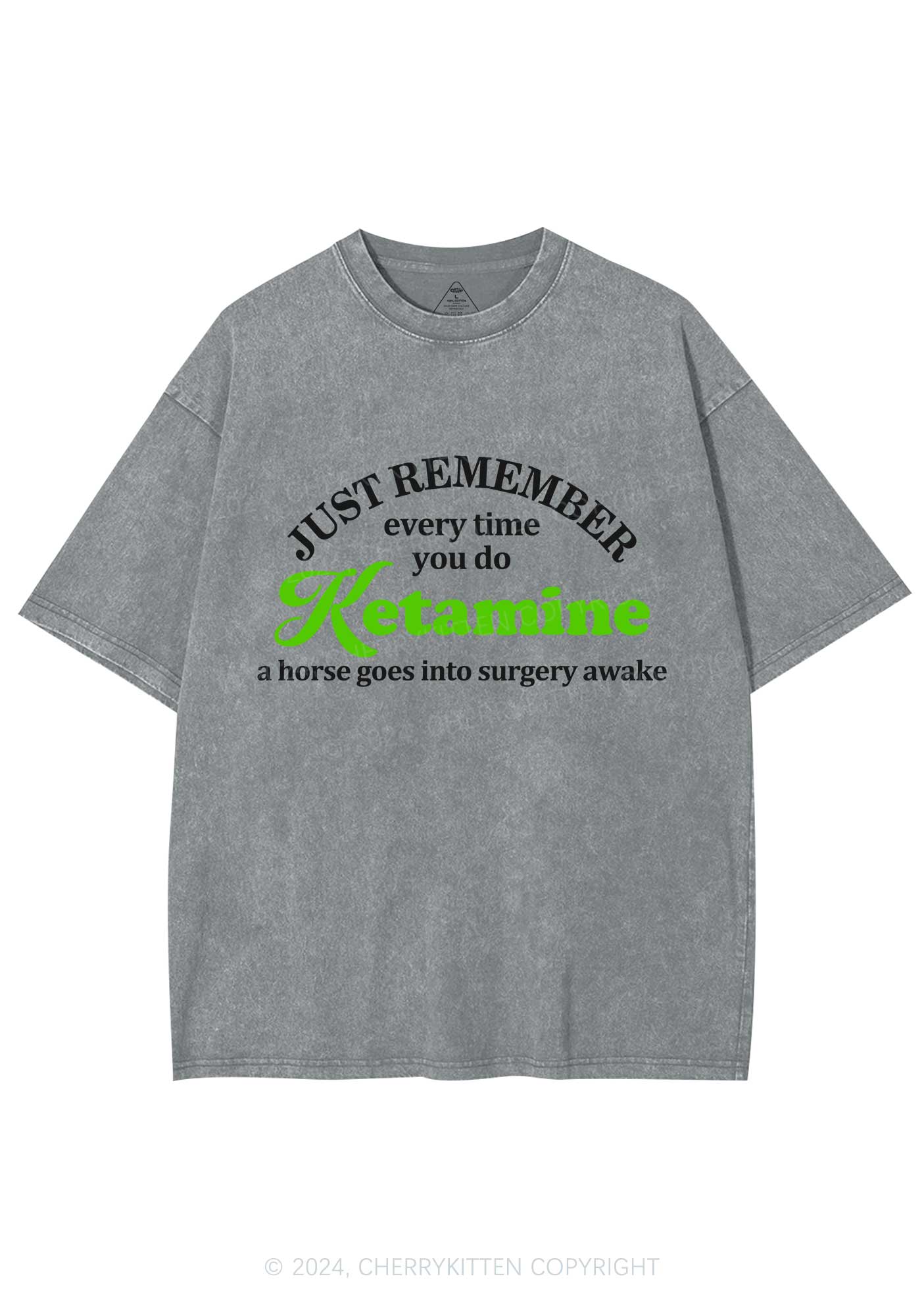 Just Remember K Horse Y2K Washed Tee Cherrykitten - Image 6