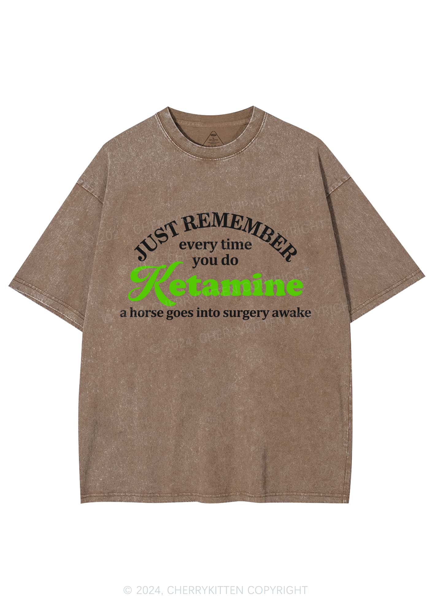 Just Remember K Horse Y2K Washed Tee Cherrykitten - Image 7