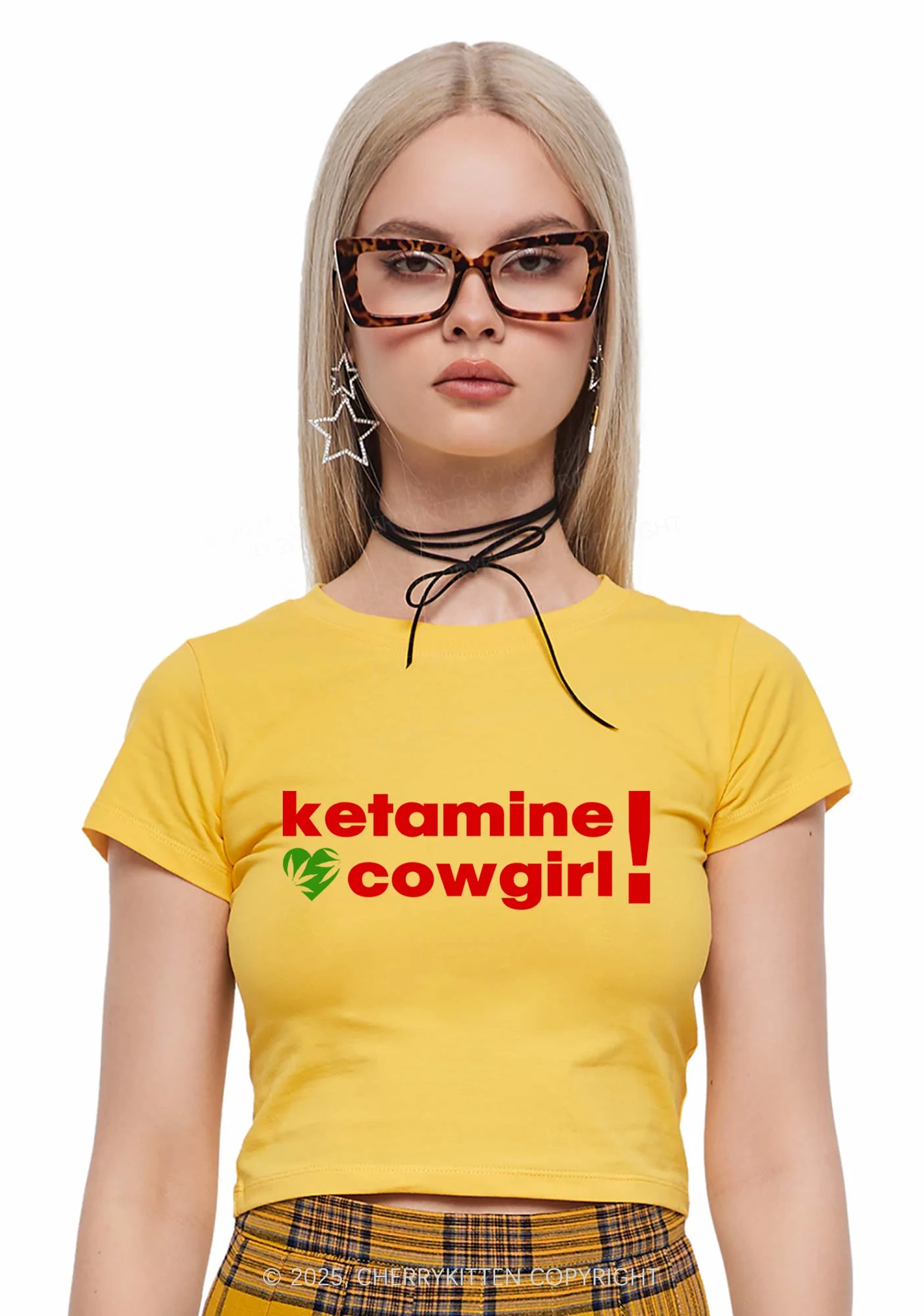 K Cowgirl Y2K Baby Tee Cherrykitten - Image 2