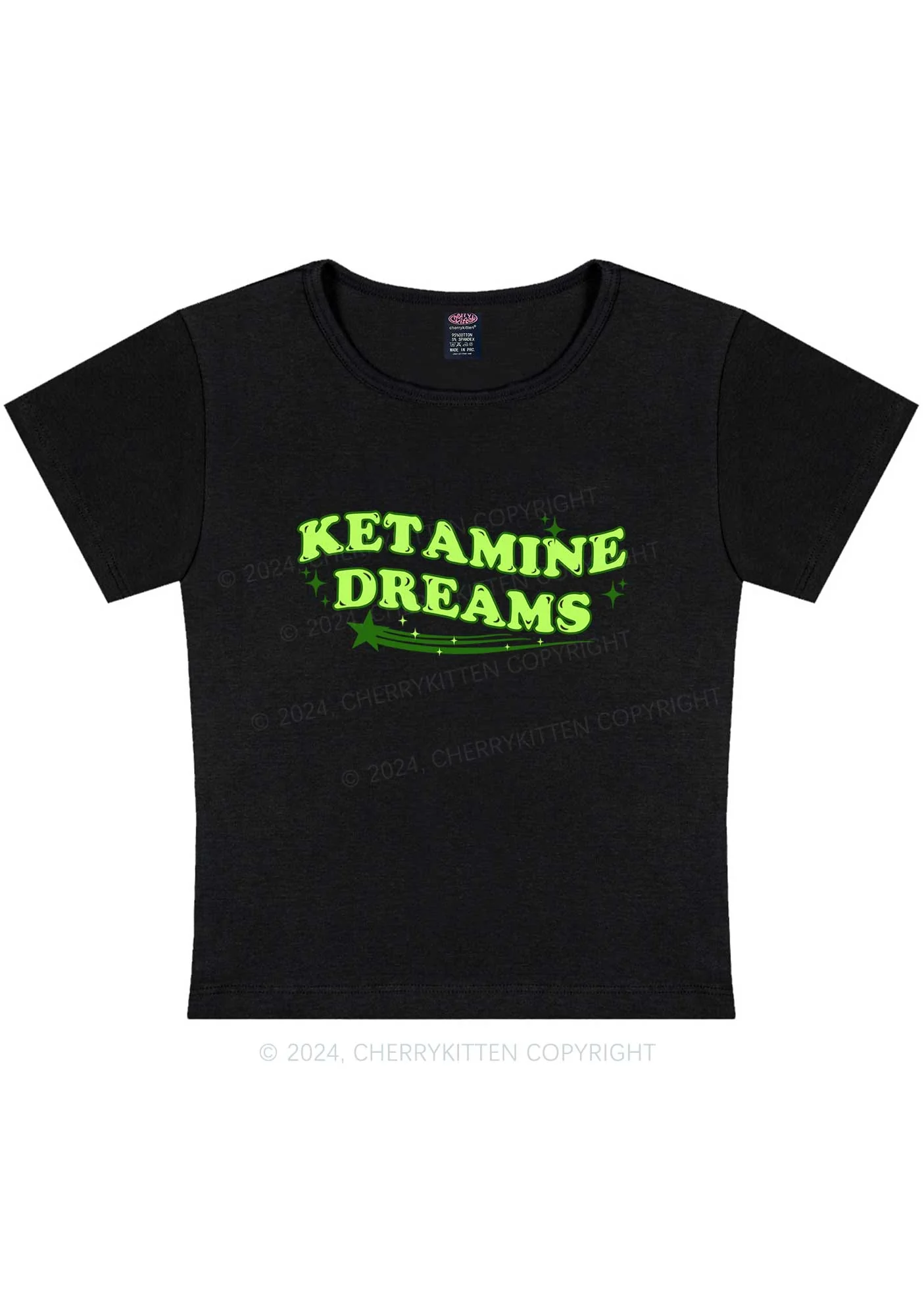 K Dreams Star Y2K Baby Tee Cherrykitten - Image 2