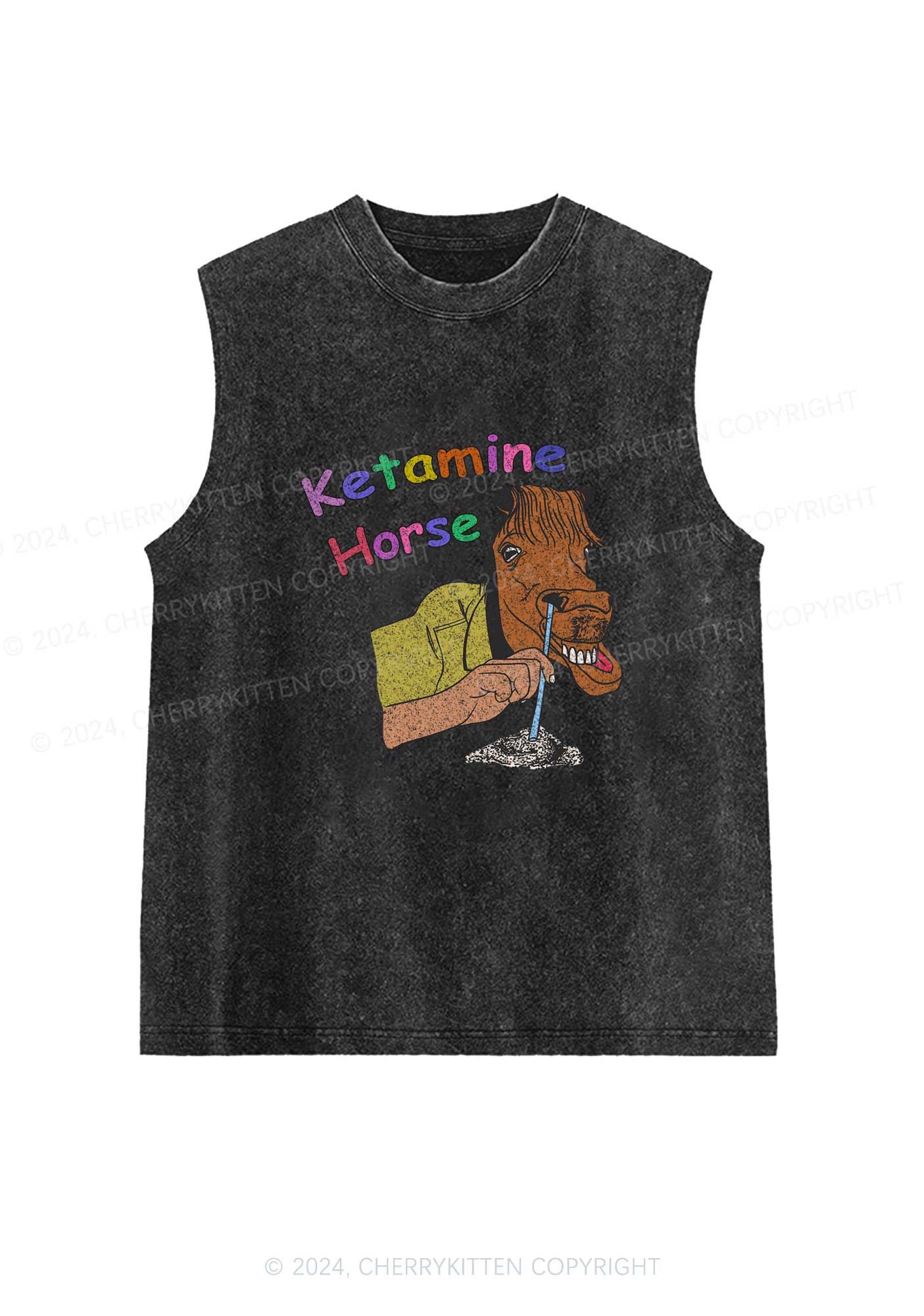K Horse Y2K Washed Tank Cherrykitten - Image 3