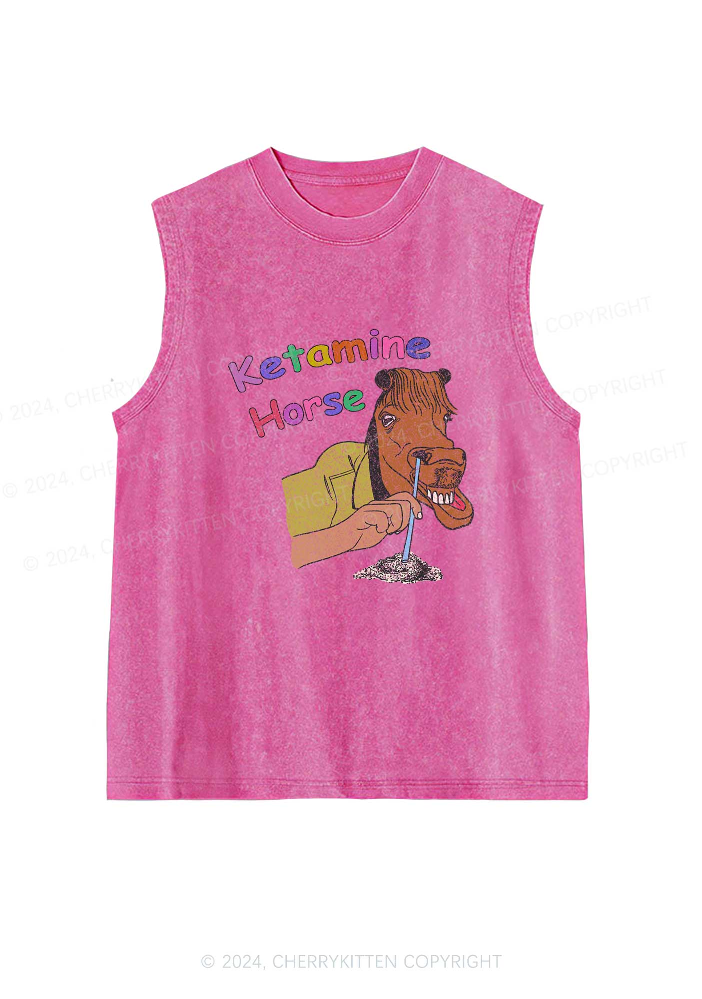 K Horse Y2K Washed Tank Cherrykitten - Image 4