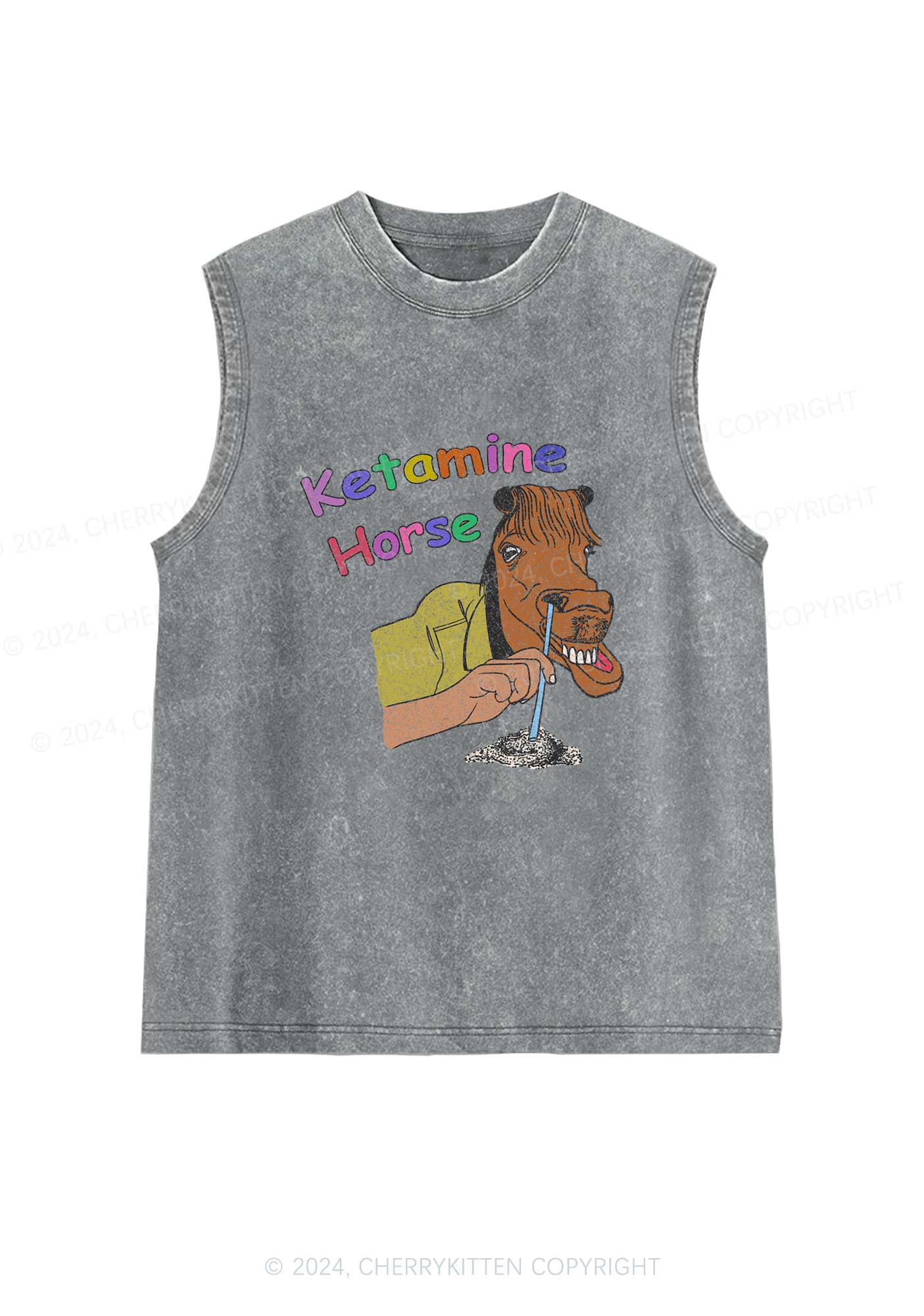 K Horse Y2K Washed Tank Cherrykitten - Image 5