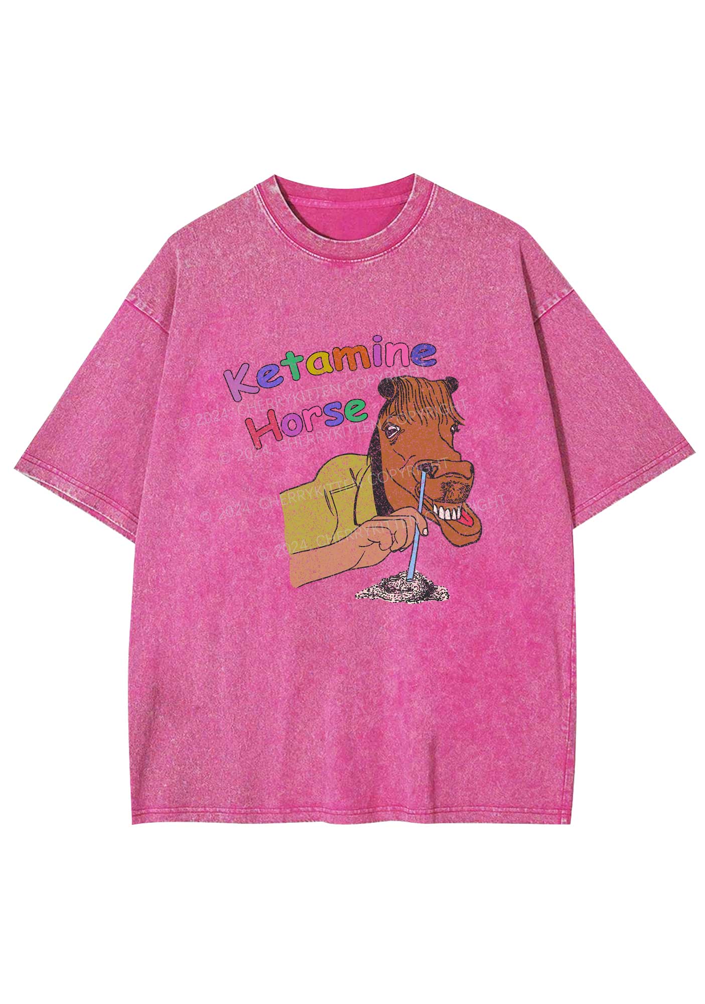 K Horse Y2K Washed Tee Cherrykitten - Image 4