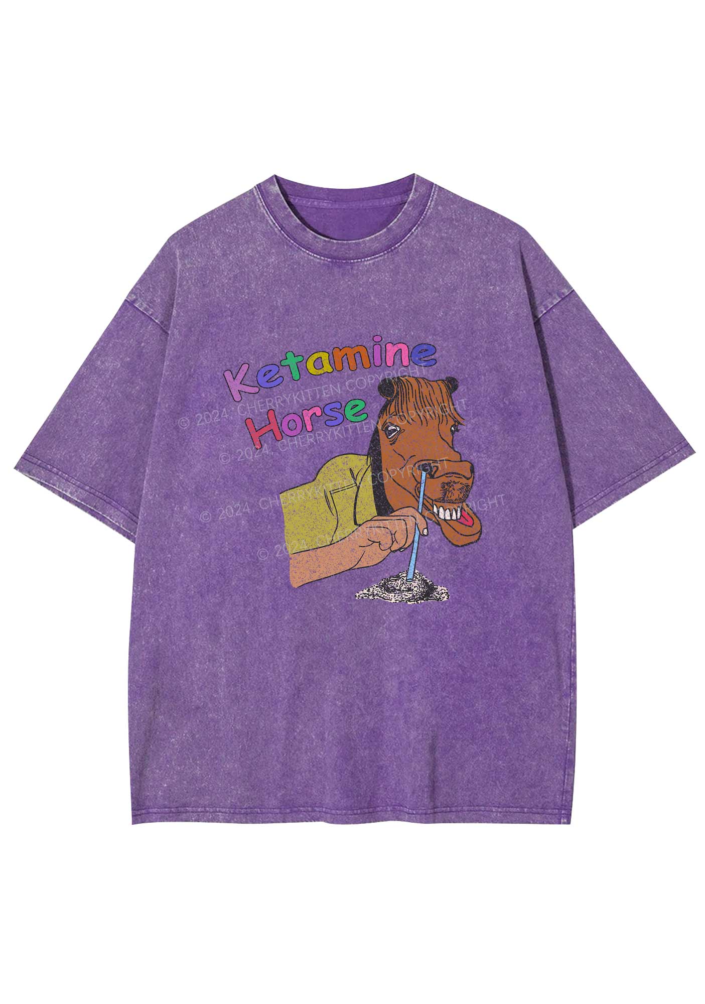 K Horse Y2K Washed Tee Cherrykitten - Image 5