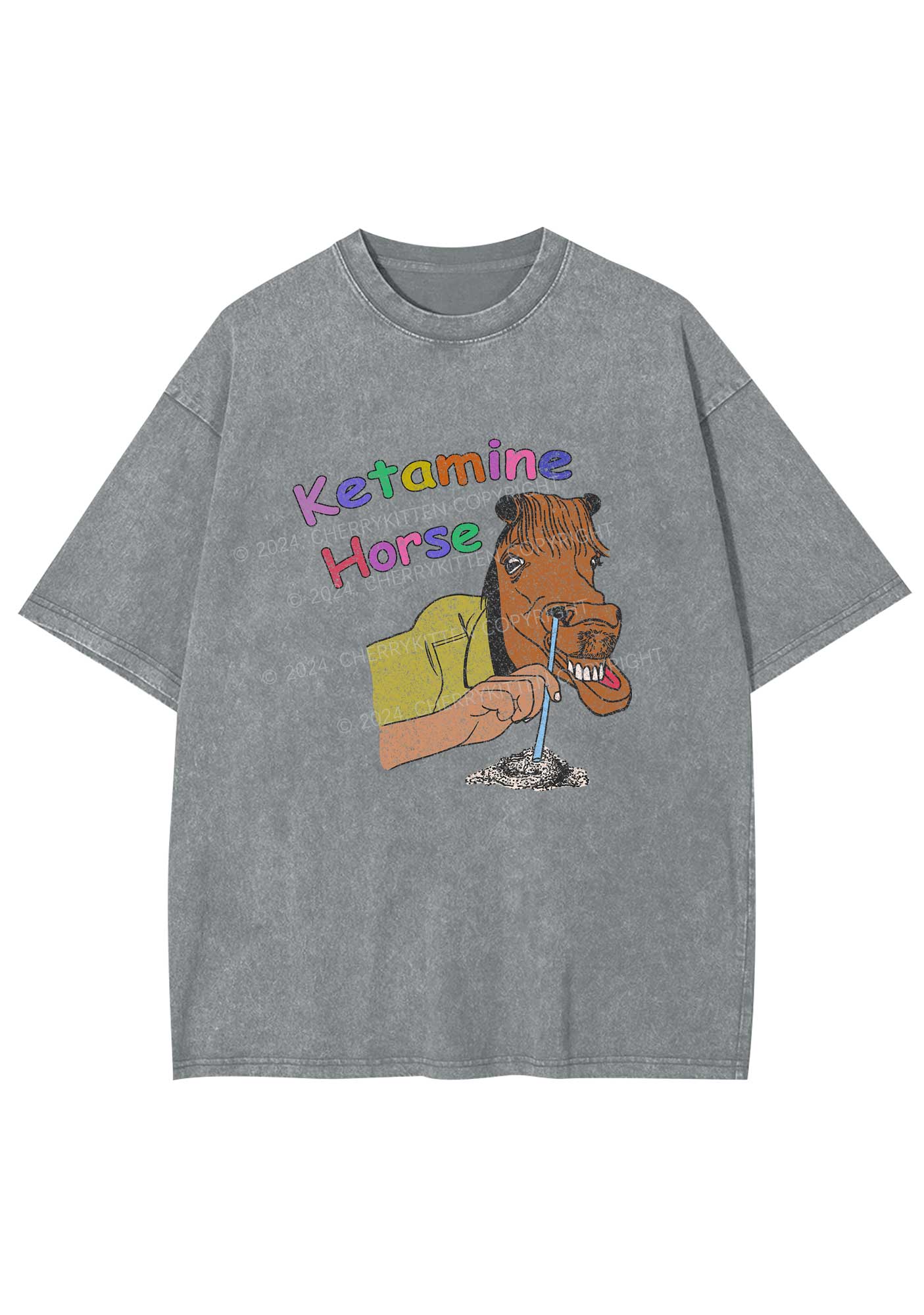 K Horse Y2K Washed Tee Cherrykitten - Image 6