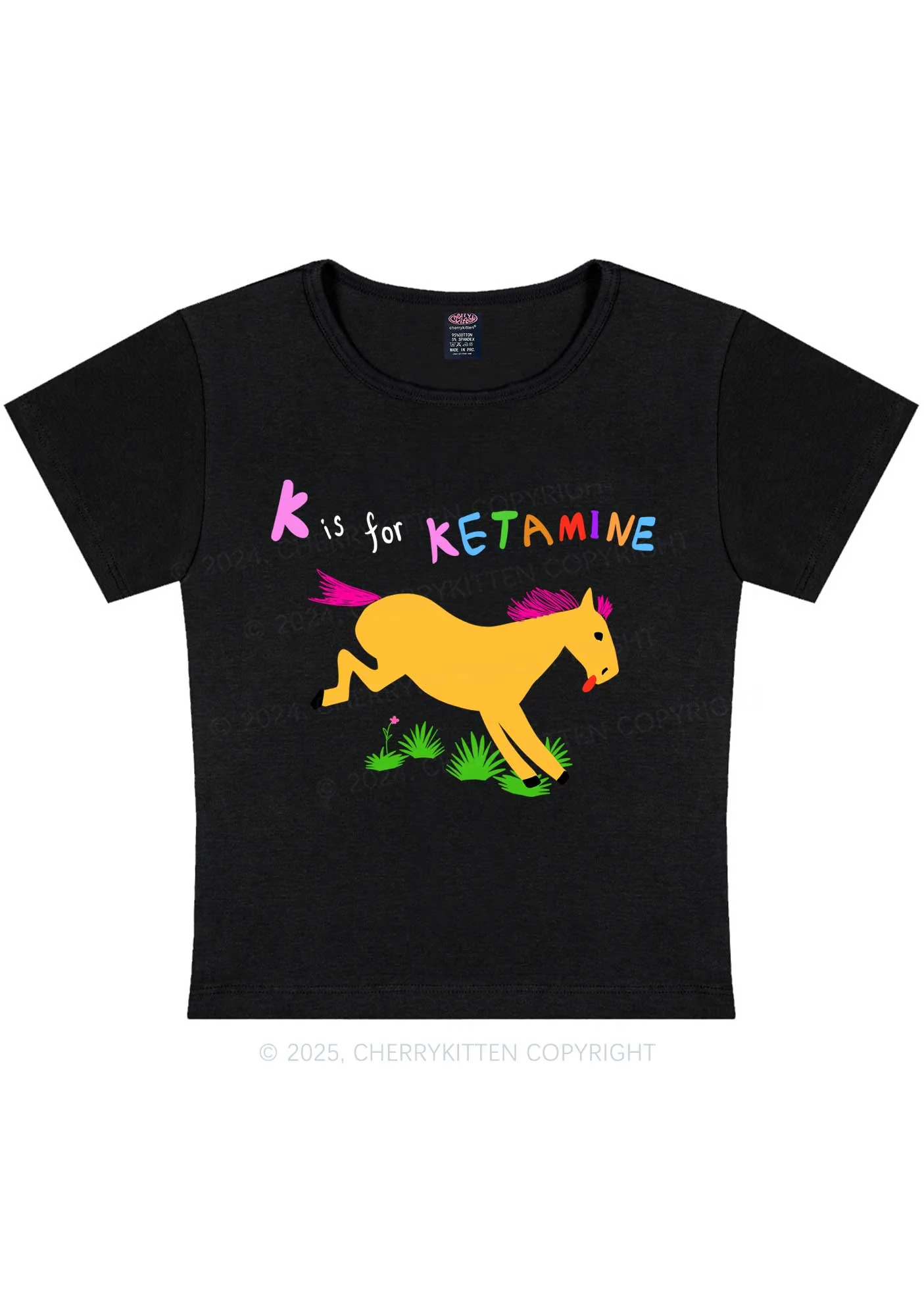 K Is For Pony Y2K Baby Tee Cherrykitten - Image 3