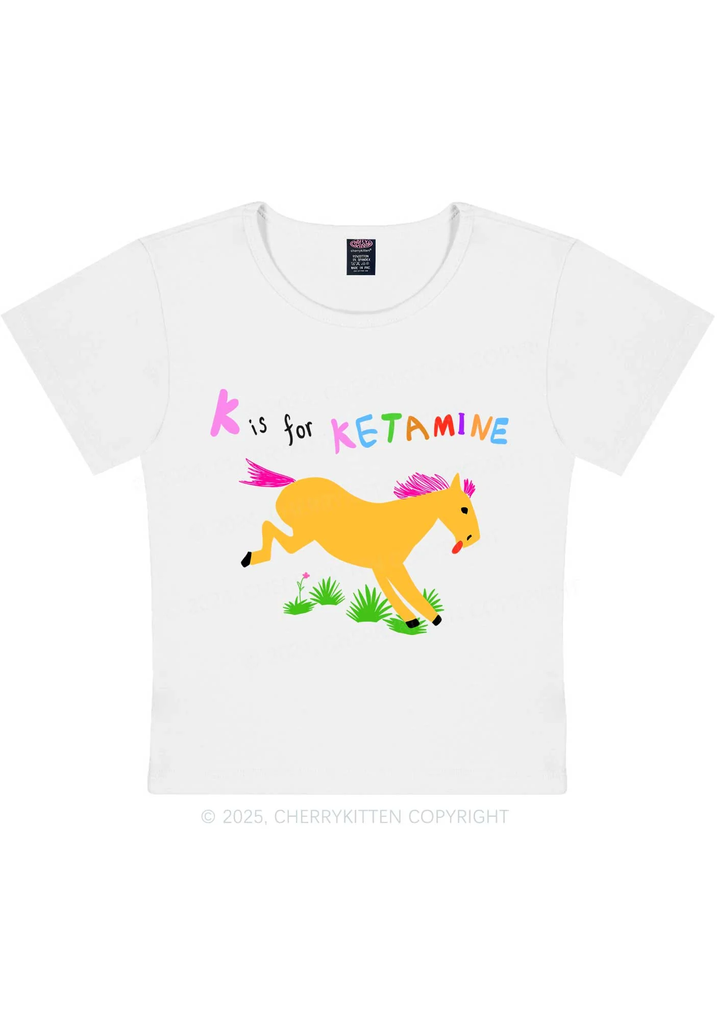 K Is For Pony Y2K Baby Tee Cherrykitten - Image 4