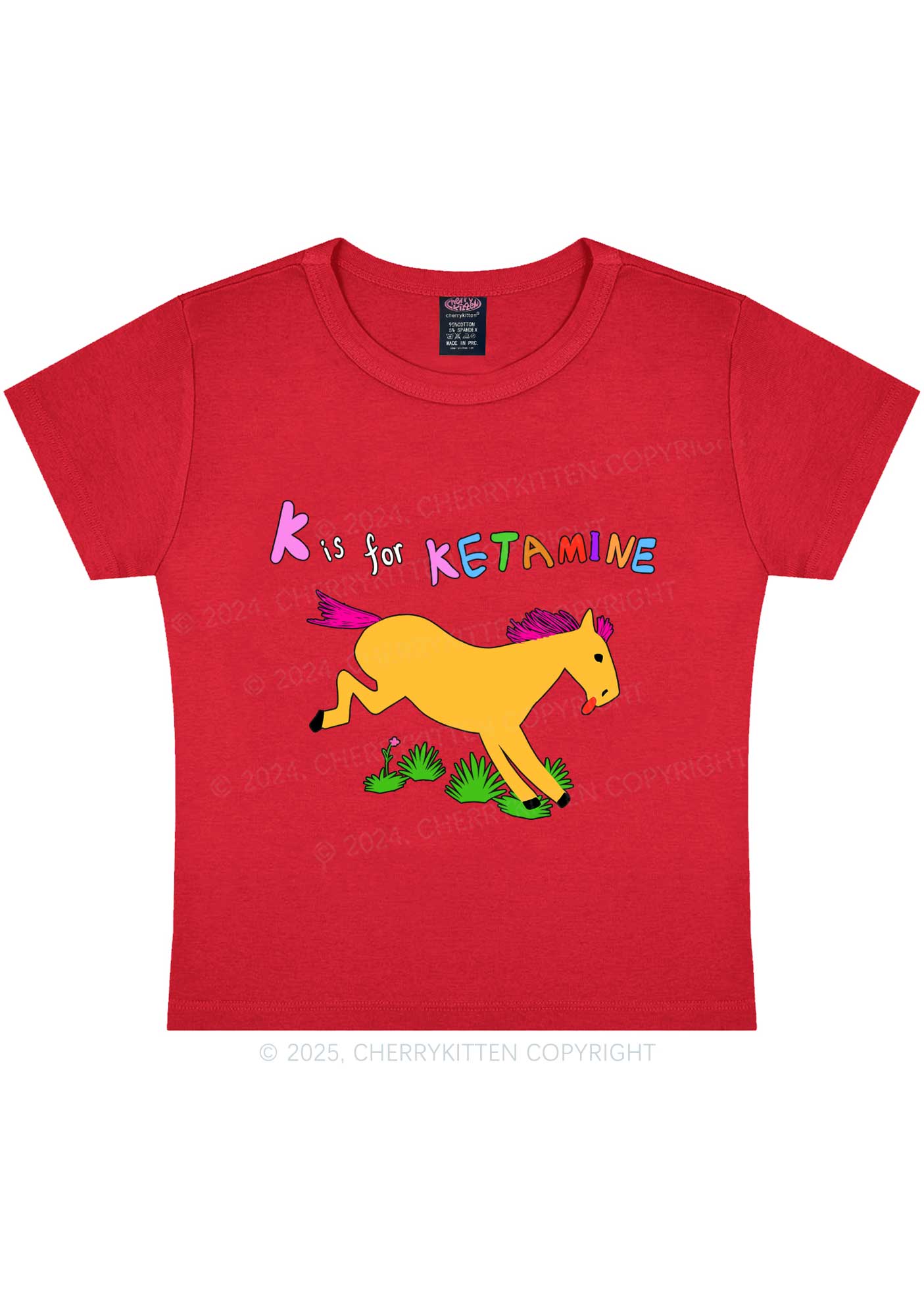 K Is For Pony Y2K Baby Tee Cherrykitten - Image 5