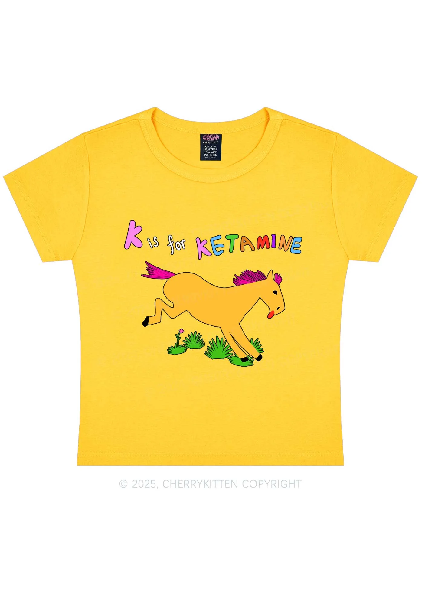 K Is For Pony Y2K Baby Tee Cherrykitten - Image 7