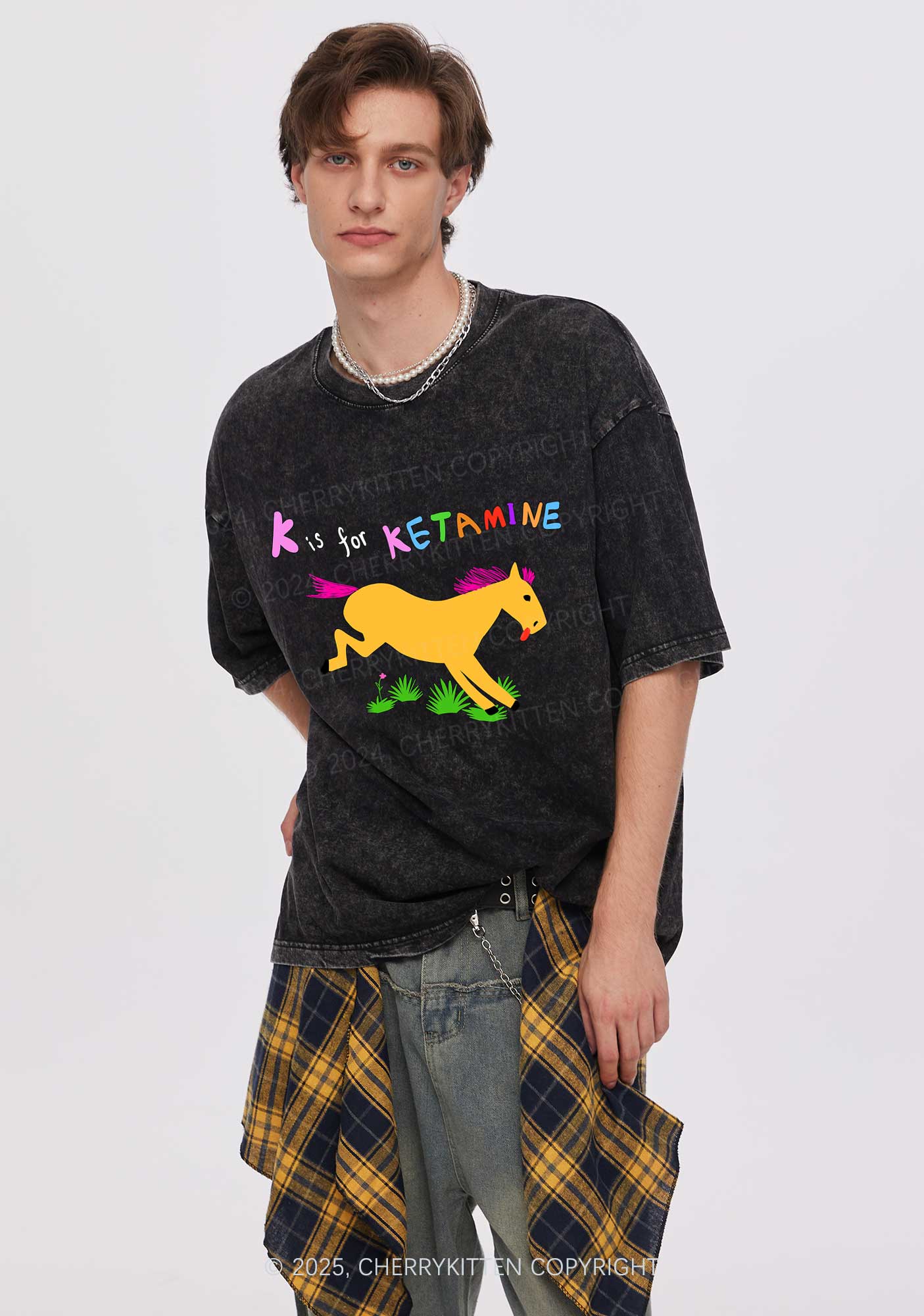 K Is For Pony Y2K Washed Tee Cherrykitten - Image 2