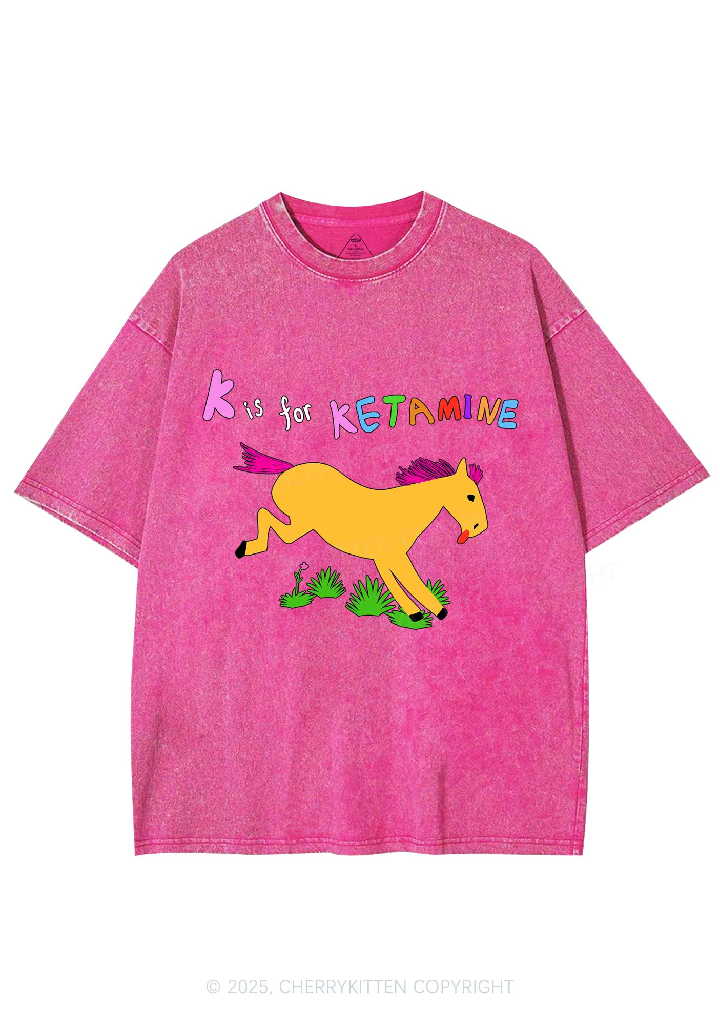 K Is For Pony Y2K Washed Tee Cherrykitten - Image 3