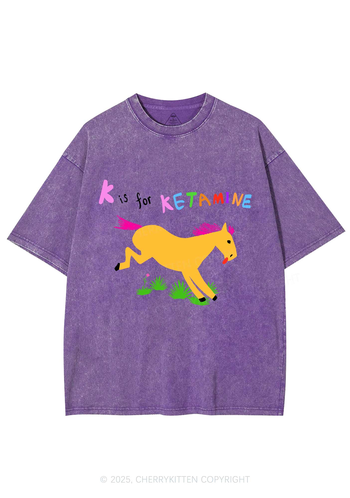 K Is For Pony Y2K Washed Tee Cherrykitten - Image 4